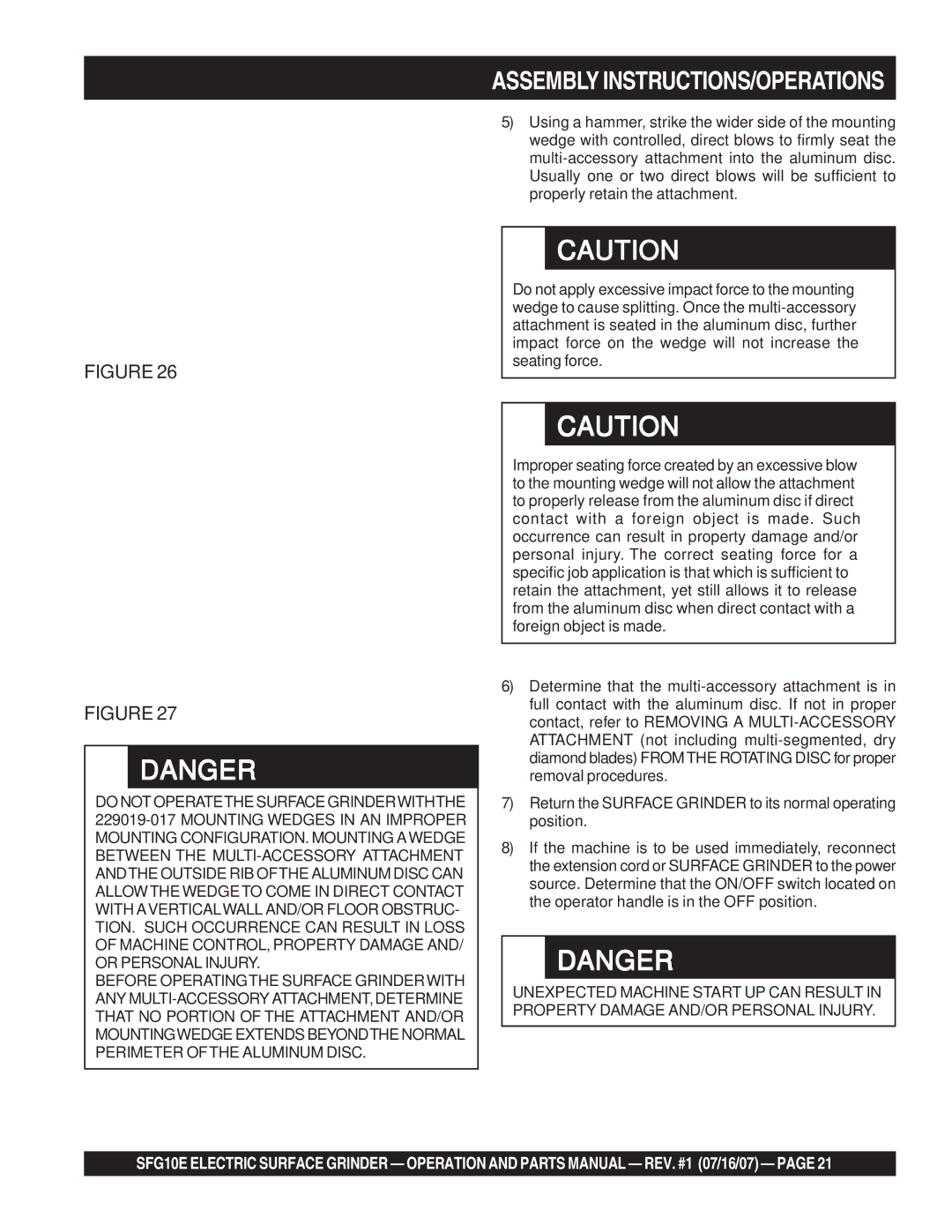 Stow SFG10E manual Assembly INSTRUCTIONS/OPERATIONS 