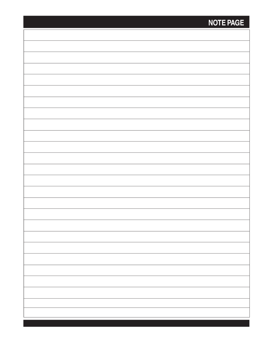 Stow SHS62A manual Note Page 