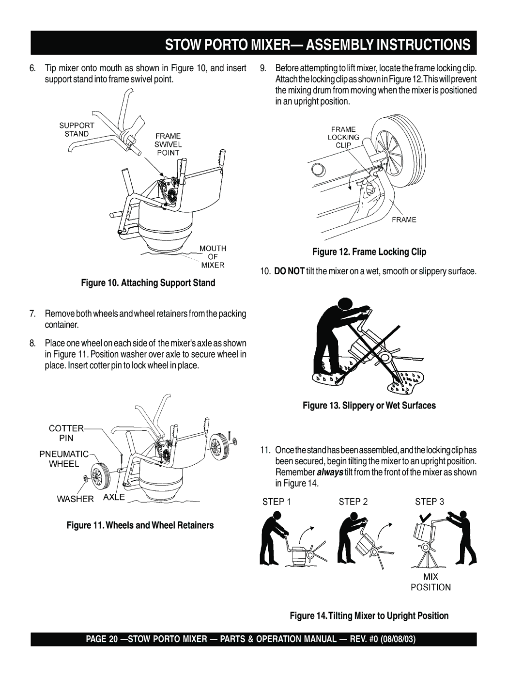 Stow SMC3PE, SMC3PB operation manual Stow Porto MIXER- Assembly Instructions, Frame Locking Clip 