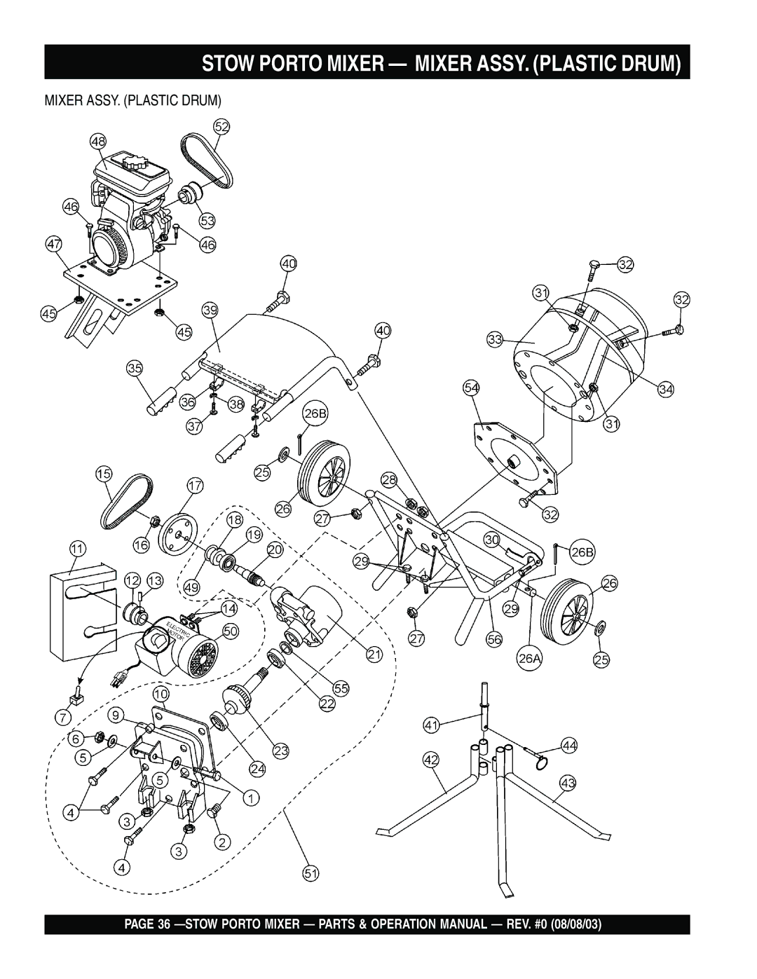 Stow SMC3PE, SMC3PB operation manual Stow Porto Mixer Mixer ASSY. Plastic Drum 