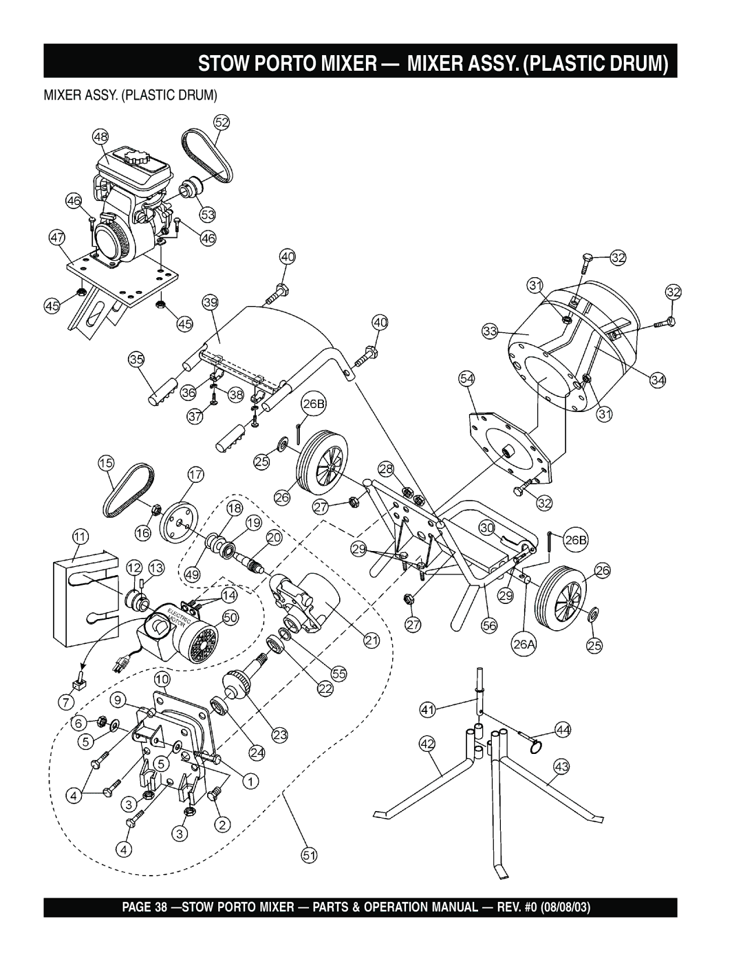 Stow SMC3PE, SMC3PB operation manual Stow Porto Mixer Mixer ASSY. Plastic Drum 