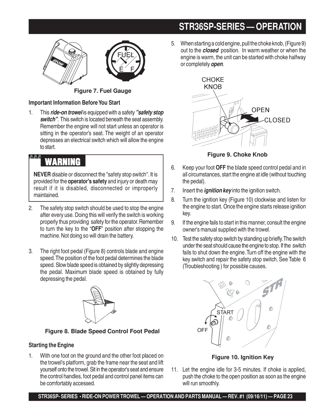 Stow manual STR36SP-SERIES Operation 