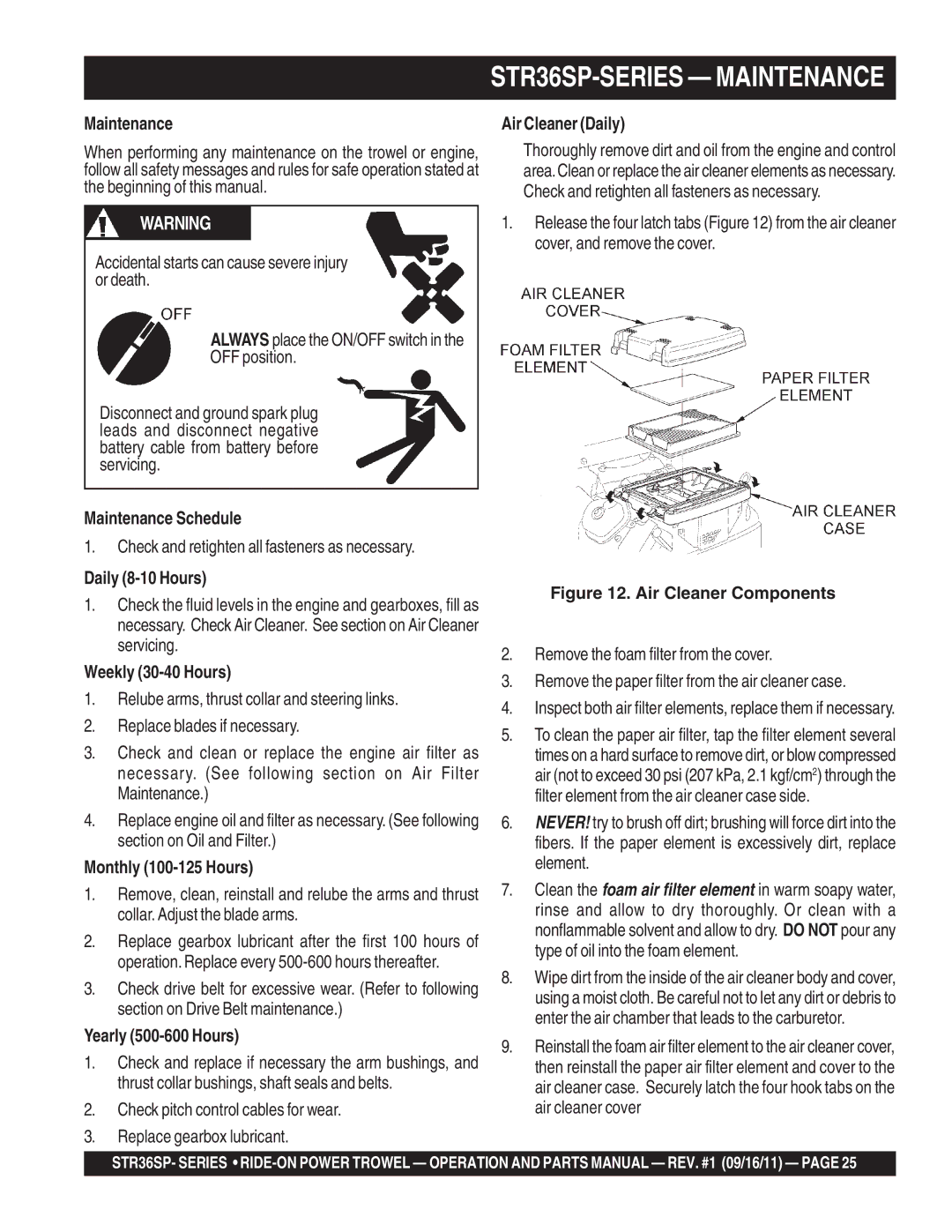 Stow manual STR36SP-SERIES Maintenance 