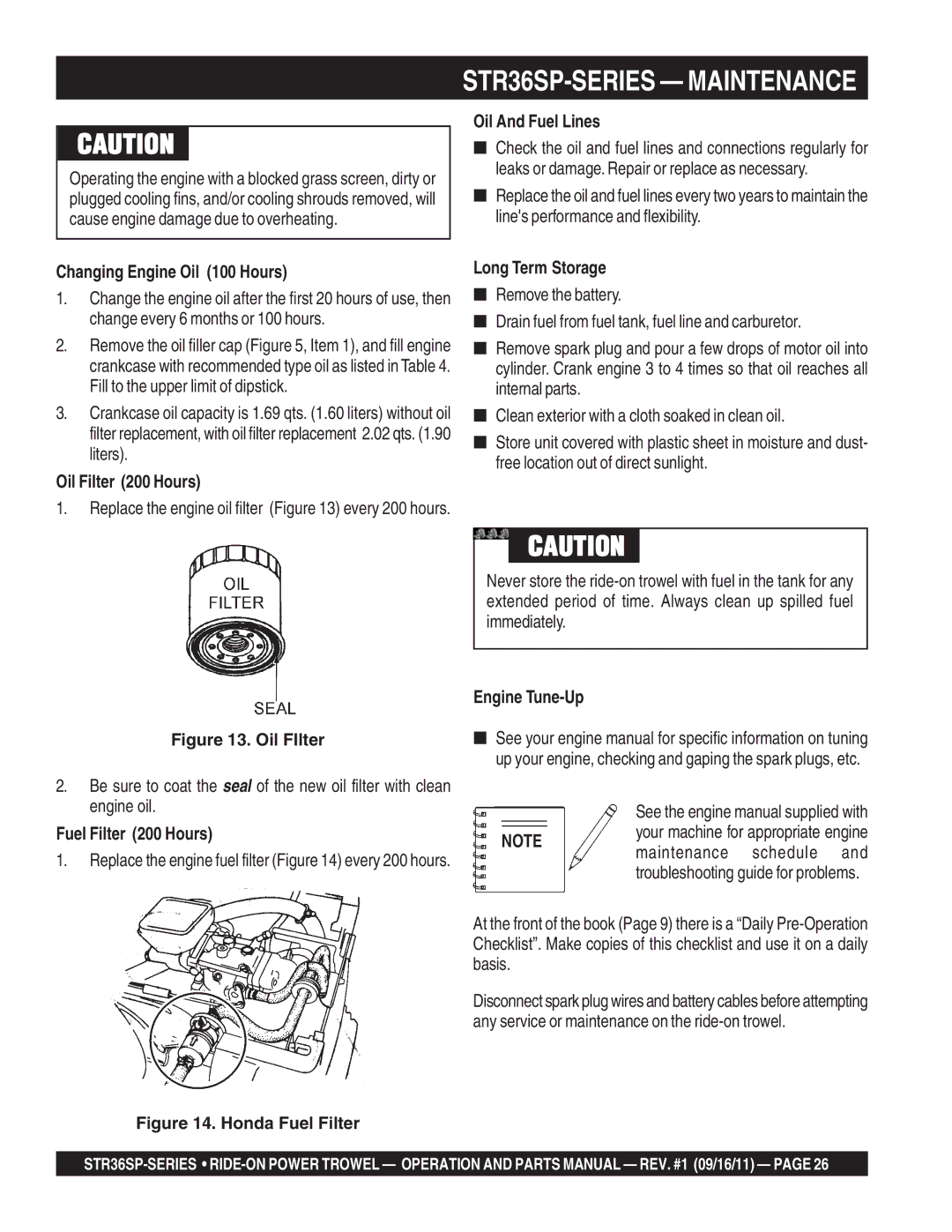 Stow manual STR36SP-SERIES Maintenance 