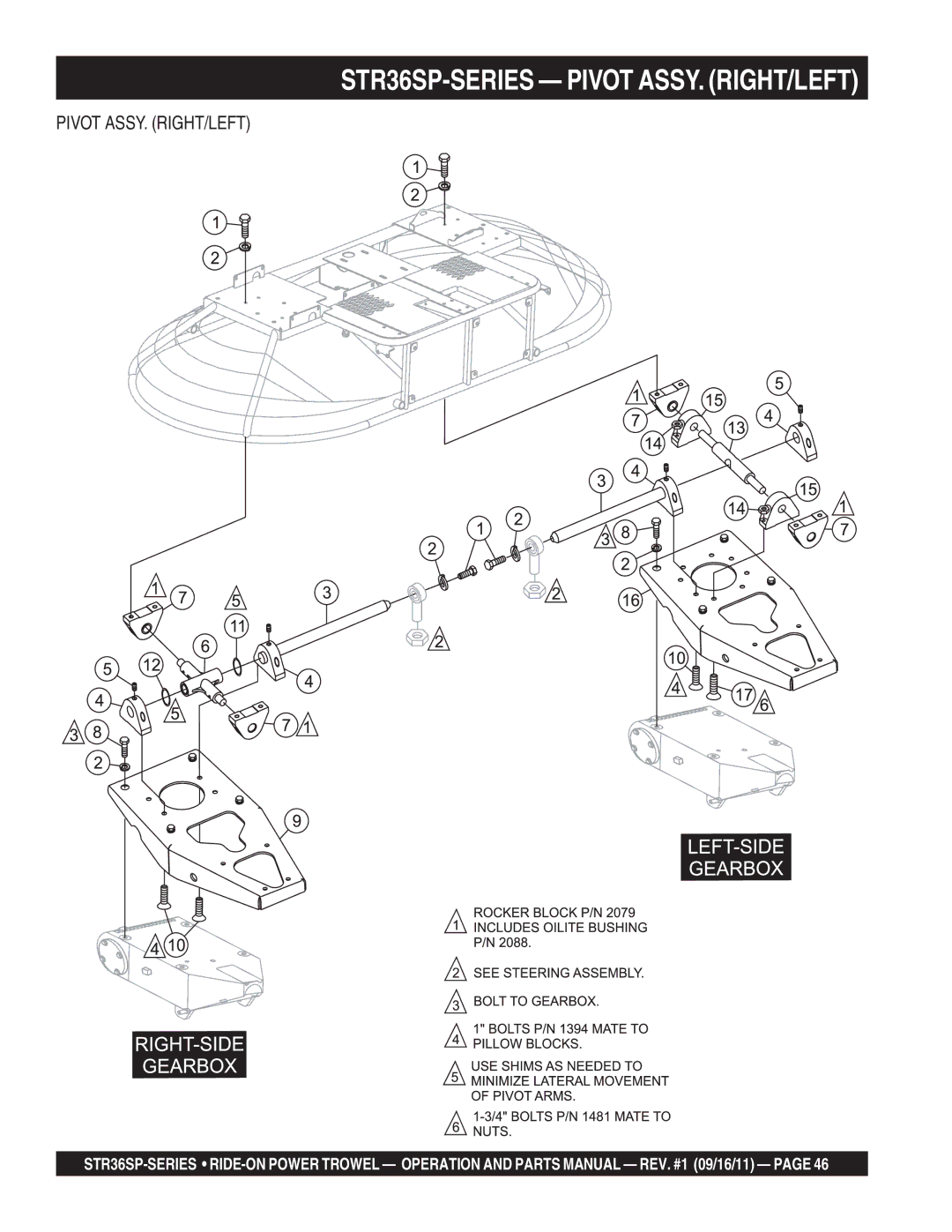 Stow manual STR36SP-SERIES Pivot ASSY. RIGHT/LEFT 