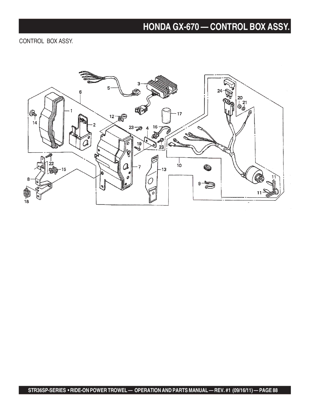 Stow STR36SP manual Honda GX-670 Control BOX Assy 