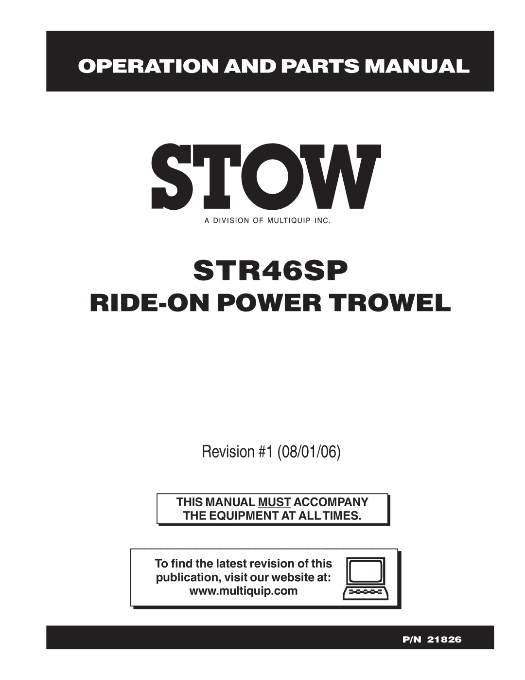 Stow STR46SP manual 