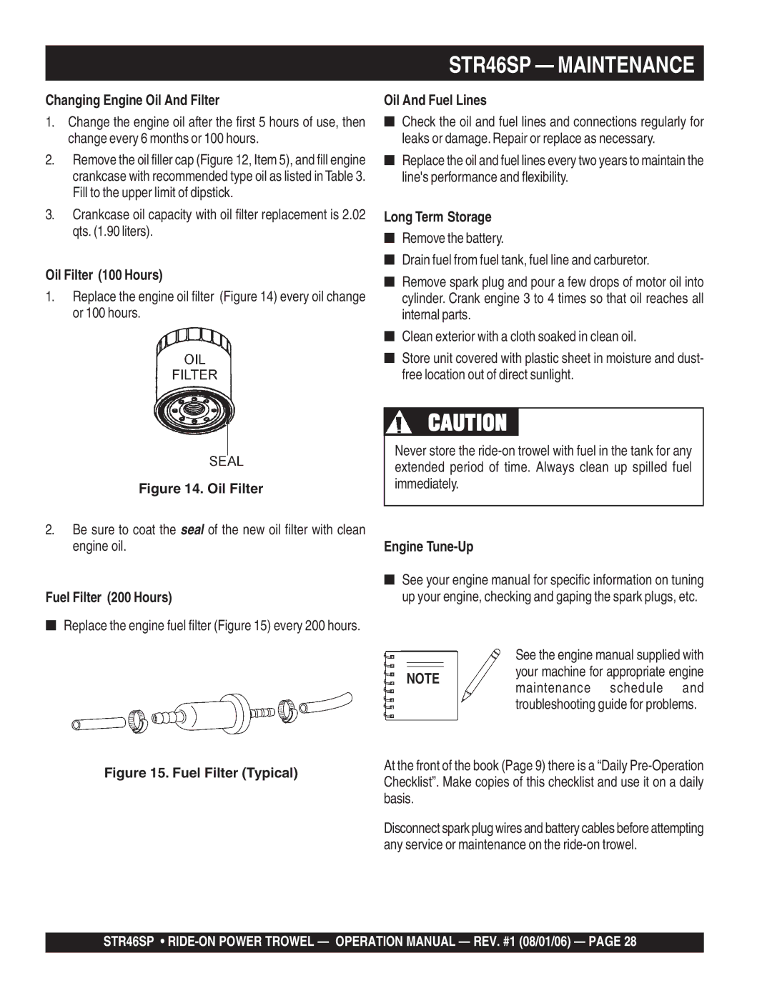 Stow manual STR46SP Maintenance 