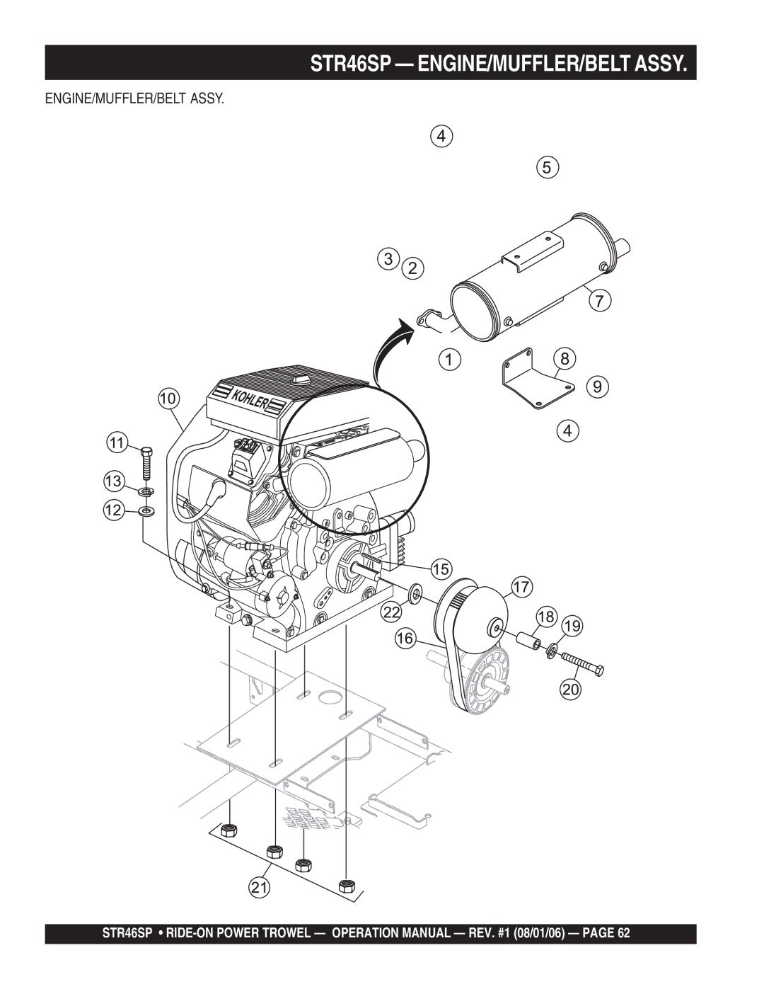 Stow manual STR46SP ENGINE/MUFFLER/BELT Assy 