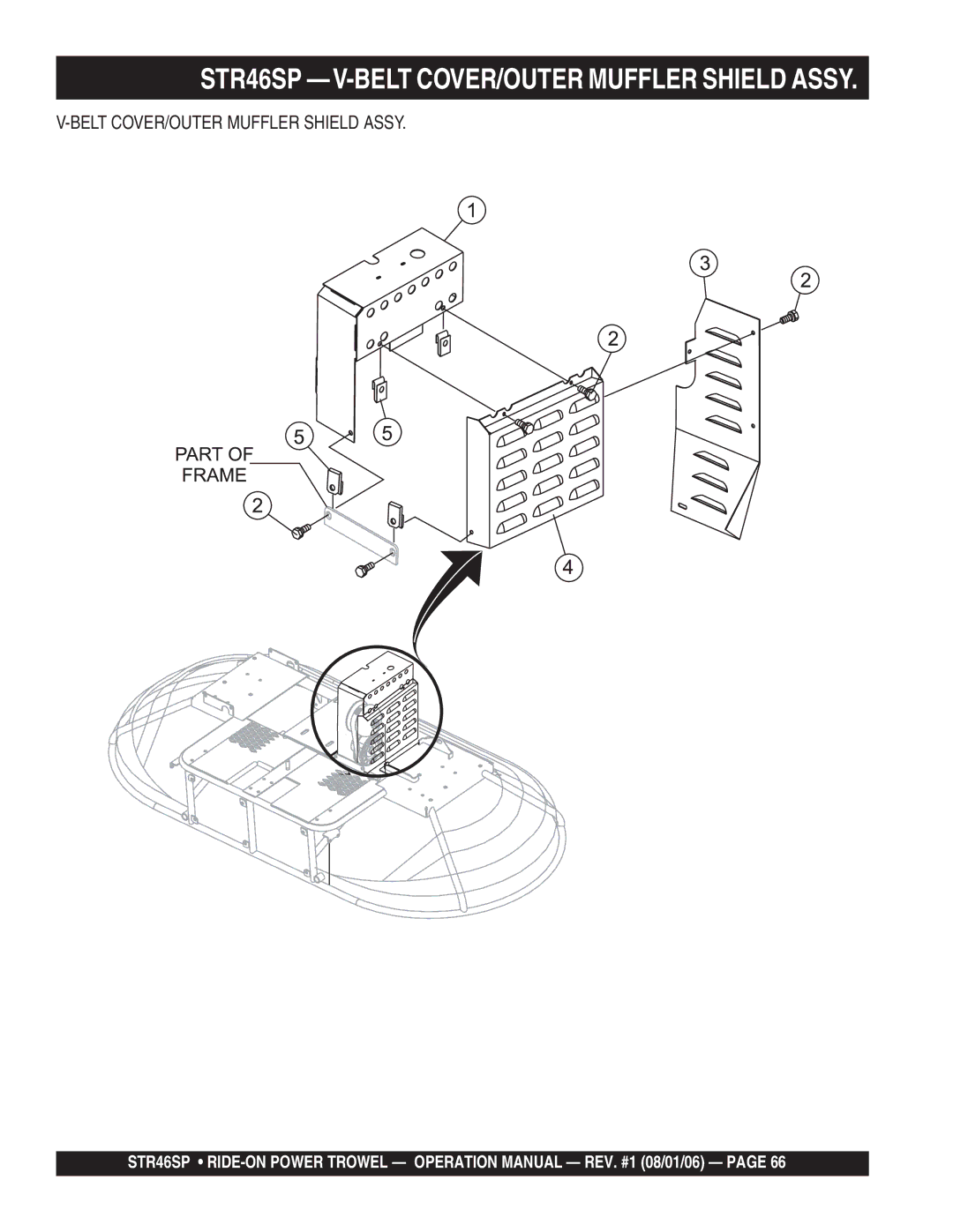 Stow manual STR46SP -V-BELT COVER/OUTER Muffler Shield Assy, Belt COVER/OUTER Muffler Shield Assy 