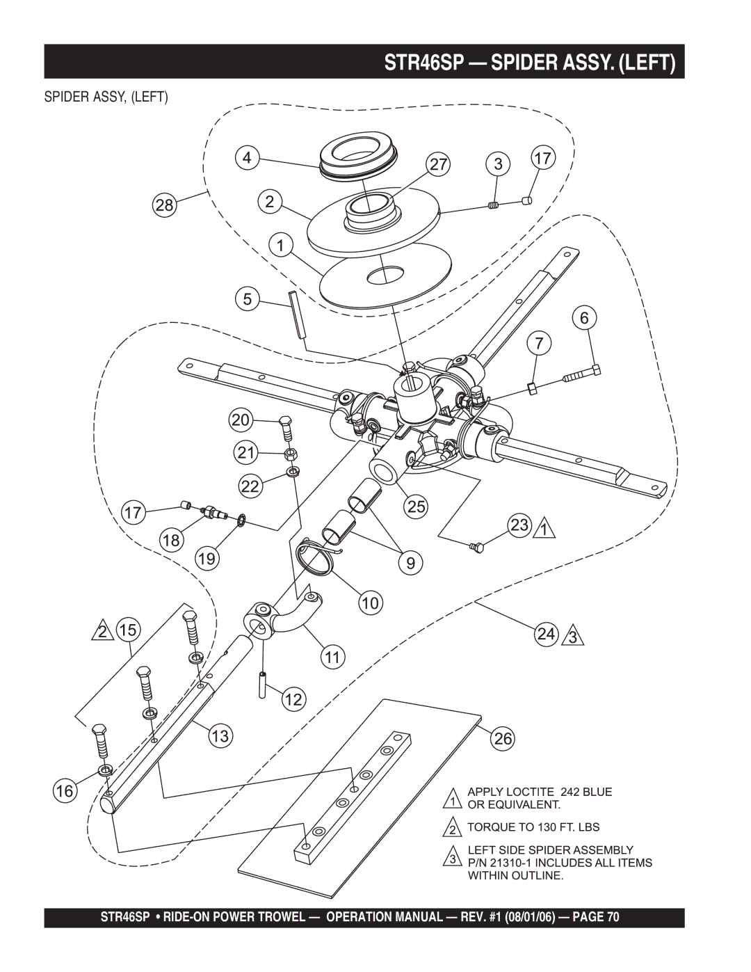 Stow manual STR46SP Spider ASSY. Left, Spider ASSY, Left 