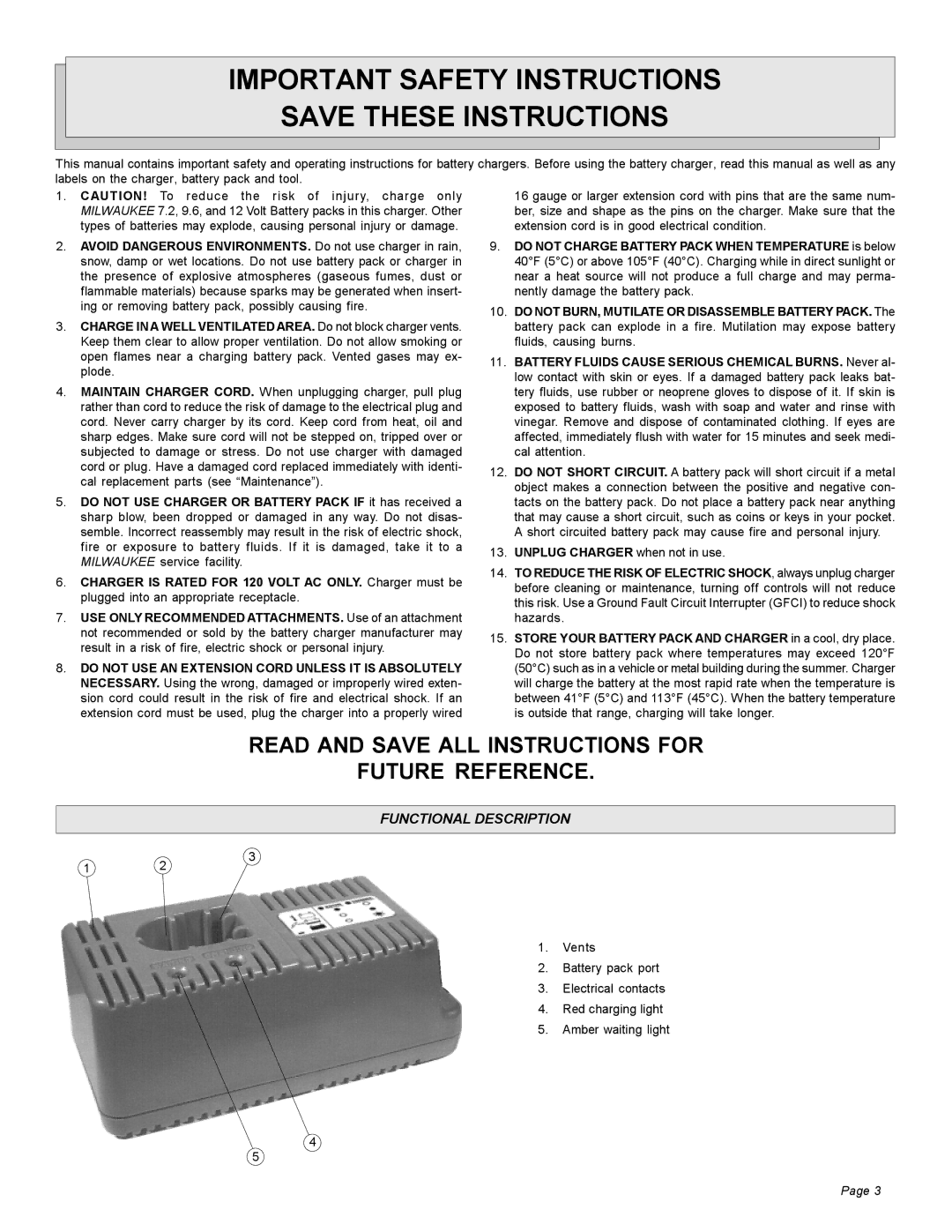 StreamLight 48-59-0192 manual Important Safety Instructions, Functional Description 