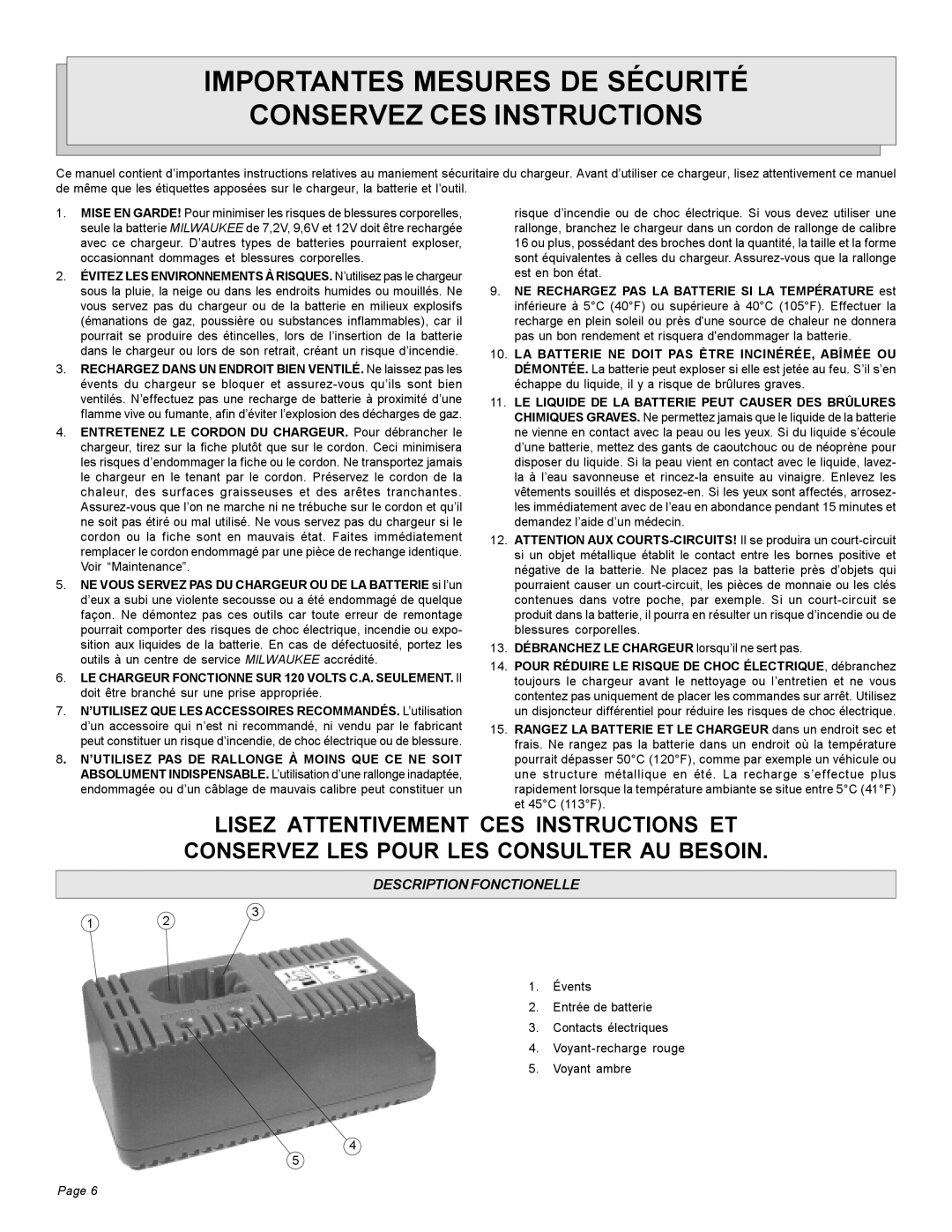 StreamLight 48-59-0192 manual Importantes Mesures DE Sécurité Conservez CES Instructions, Description Fonctionelle 