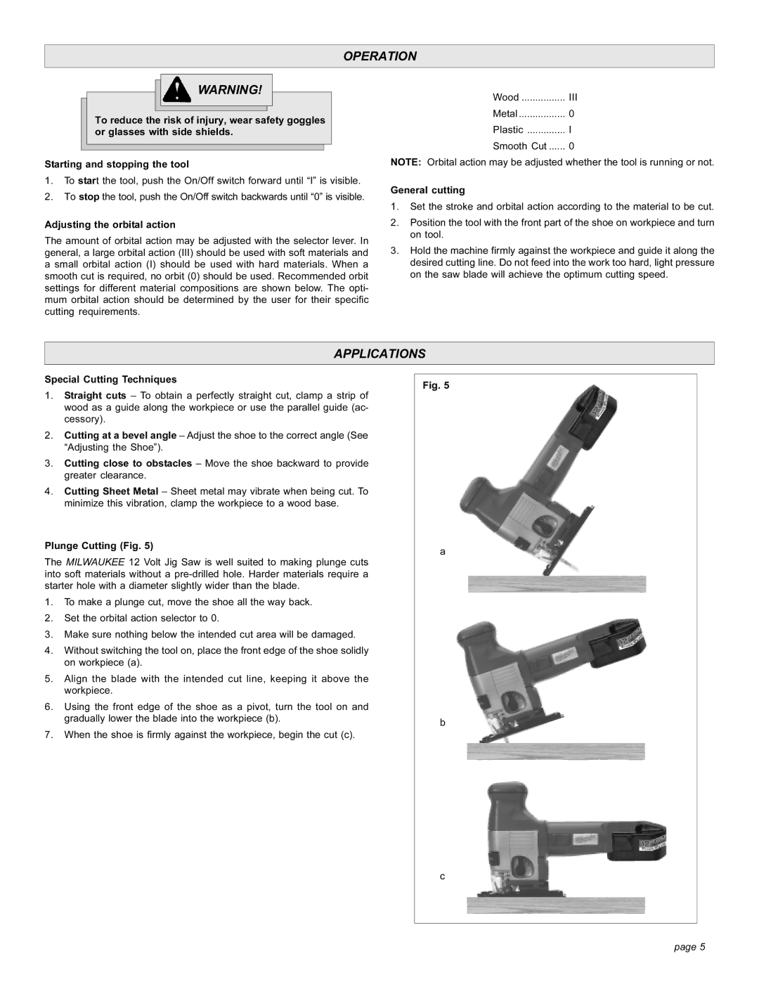 StreamLight 6267-20 manual Operation, Applications 