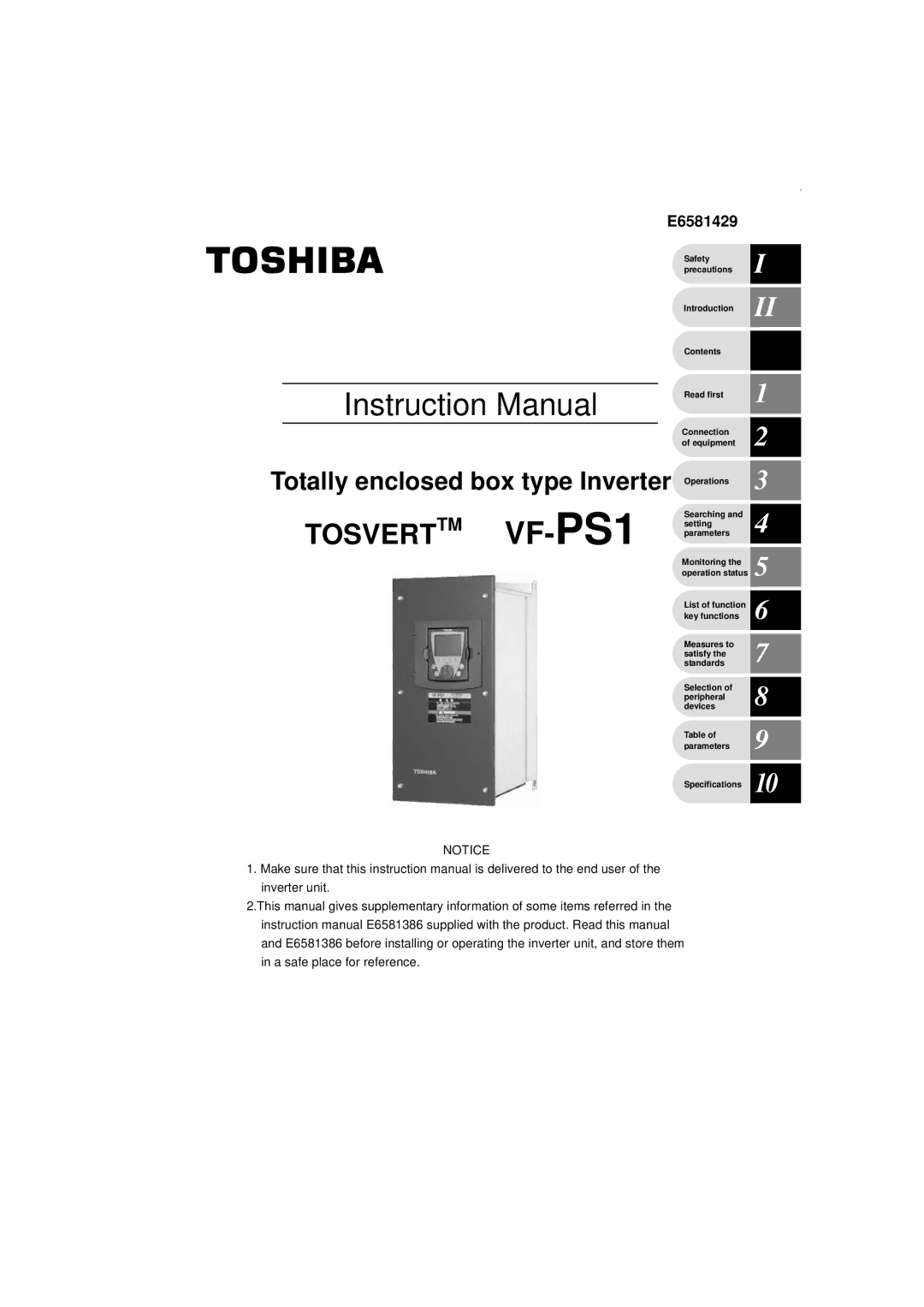 StreamLight instruction manual Tosverttm VF-PS1 