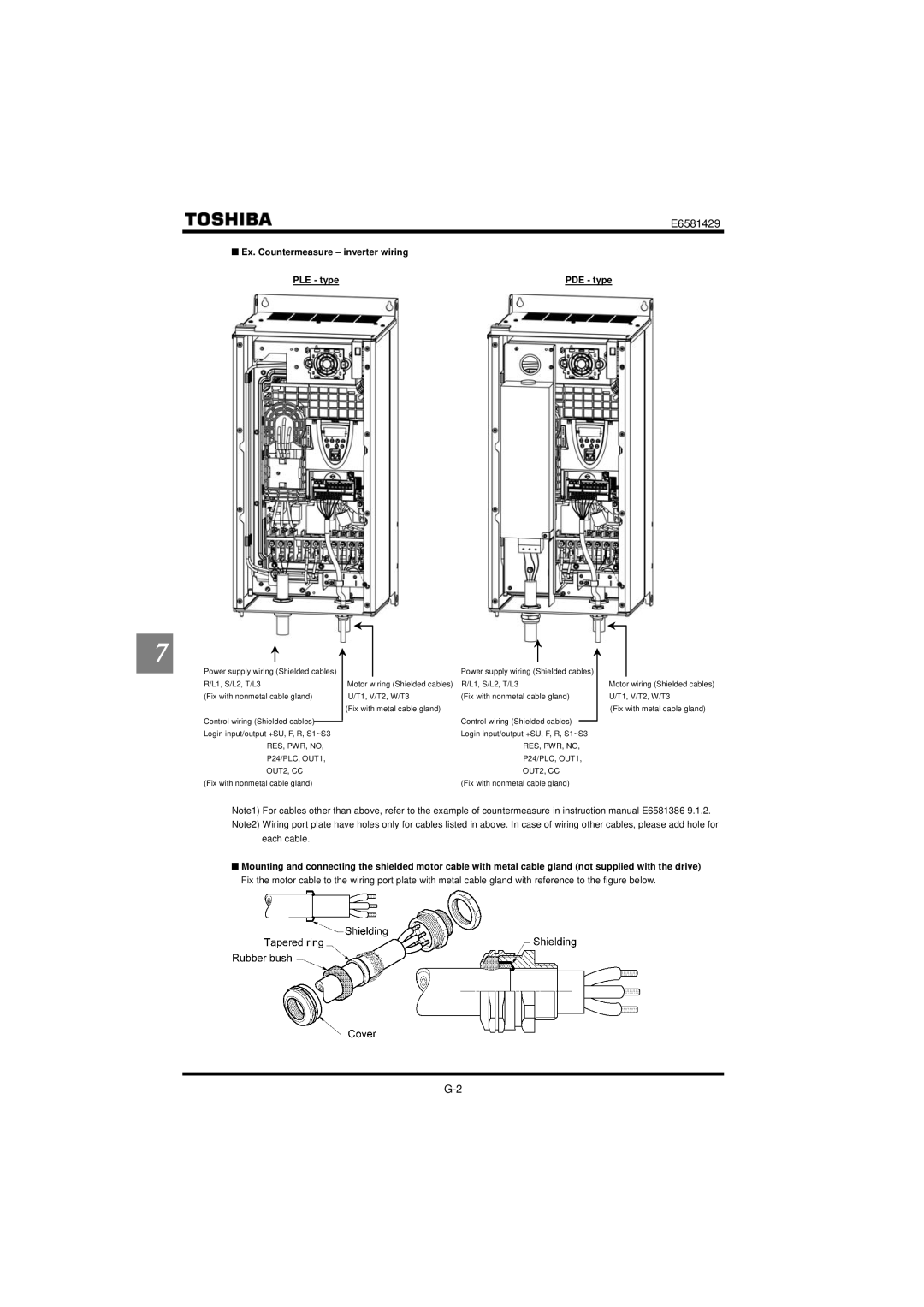 StreamLight VF-PS1 instruction manual Ex. Countermeasure inverter wiring PLE typePDE type, RES, PWR, no 