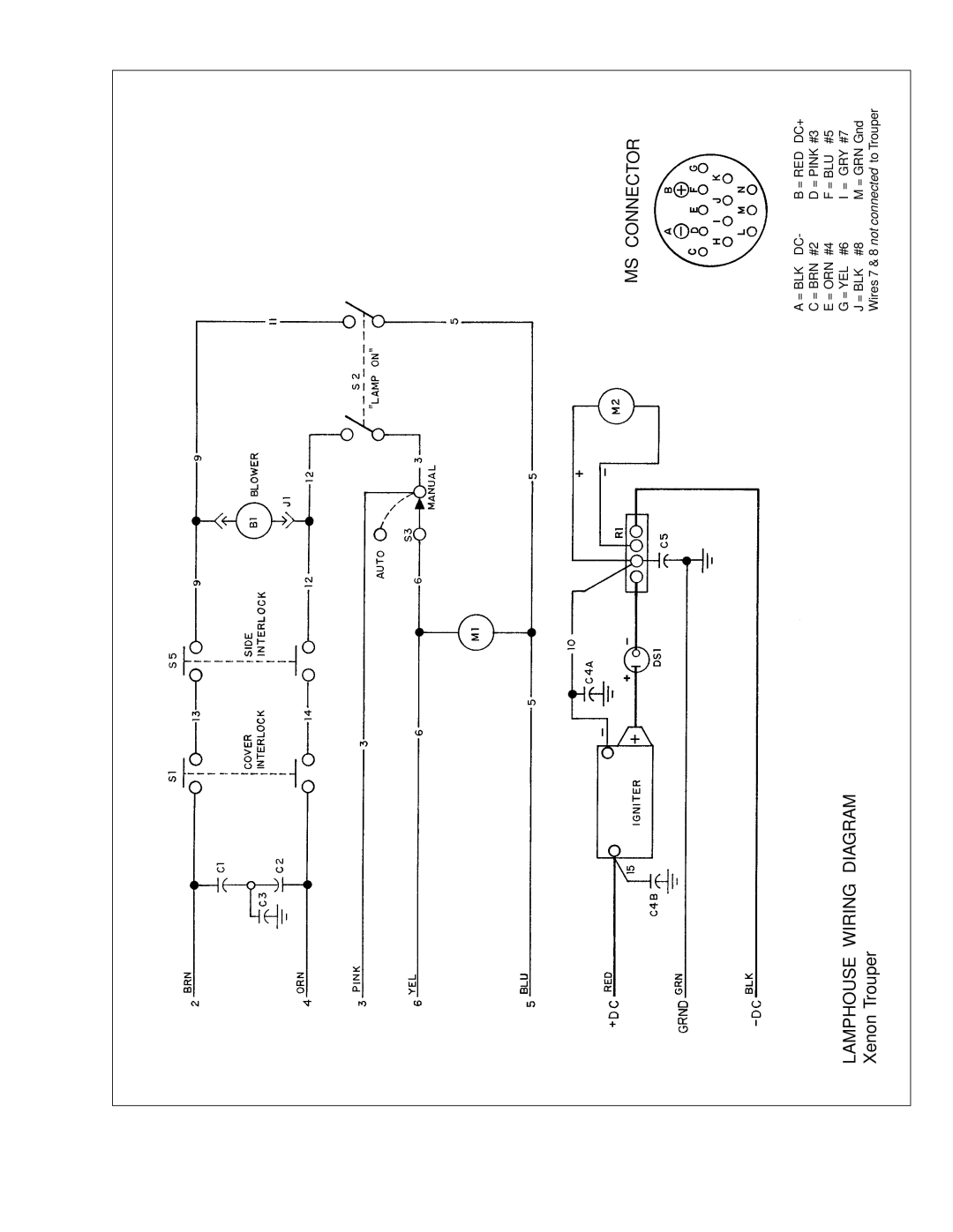 Strong Enterprises 48057 manual Lamphouse Wiring Diagram Xenon Trouper 