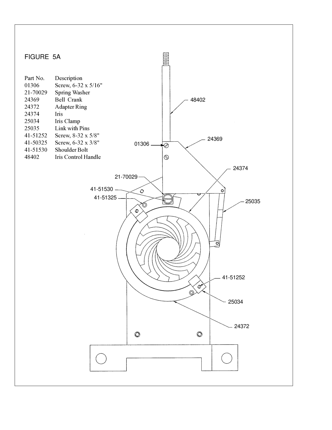 Strong Enterprises 48057 manual Shoulder Bolt 48402 Iris Control Handle 