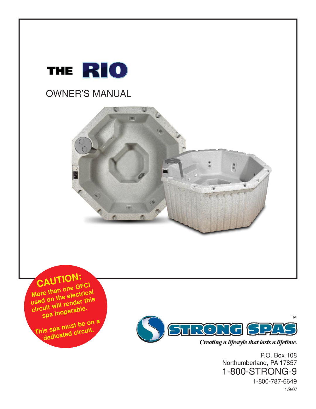 Strong Pools and Spas Rotational Molded resin whirlpool spa owner manual STRONG-9, than, Gfci, More, electrical, used 