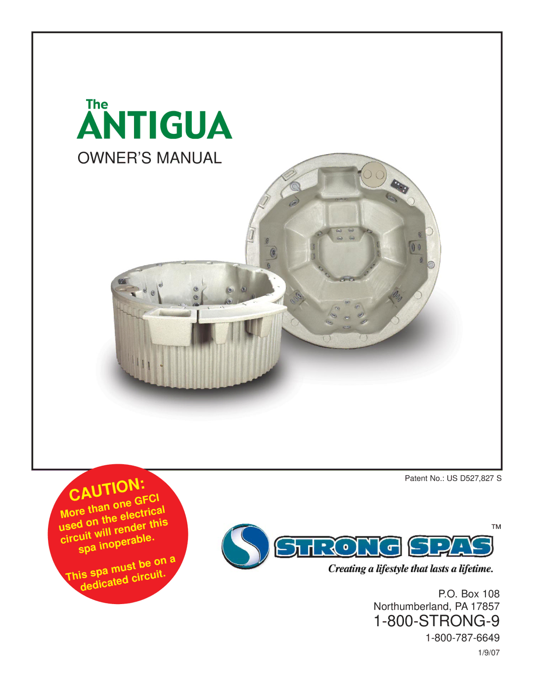 Strong Pools and Spas Strong Spas The Antigua owner manual STRONG-9 