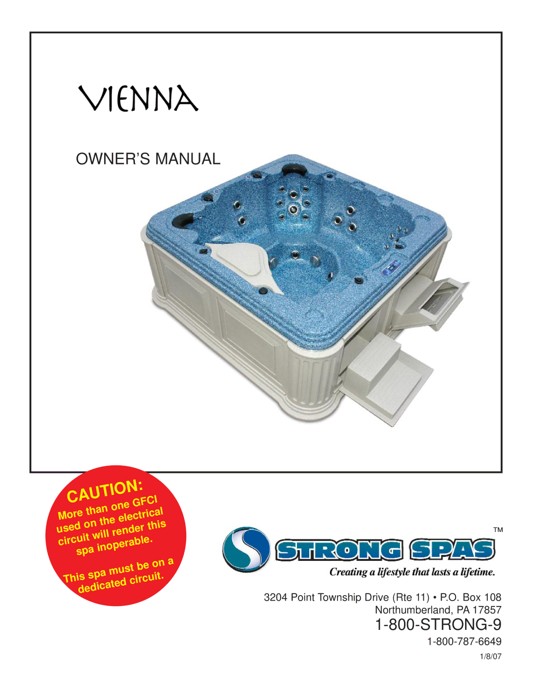 Strong Pools and Spas Vienna owner manual STRONG-9 