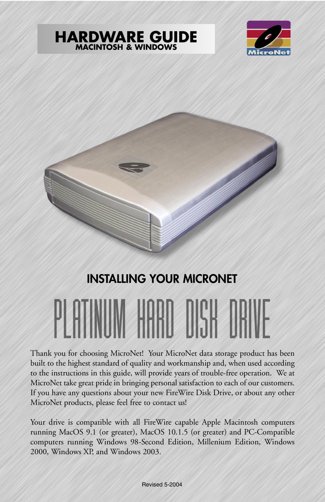 Structured Cable Products apple manual Platinum Hard Disk Drive, Hardware Guide, Installing Your Micronet 