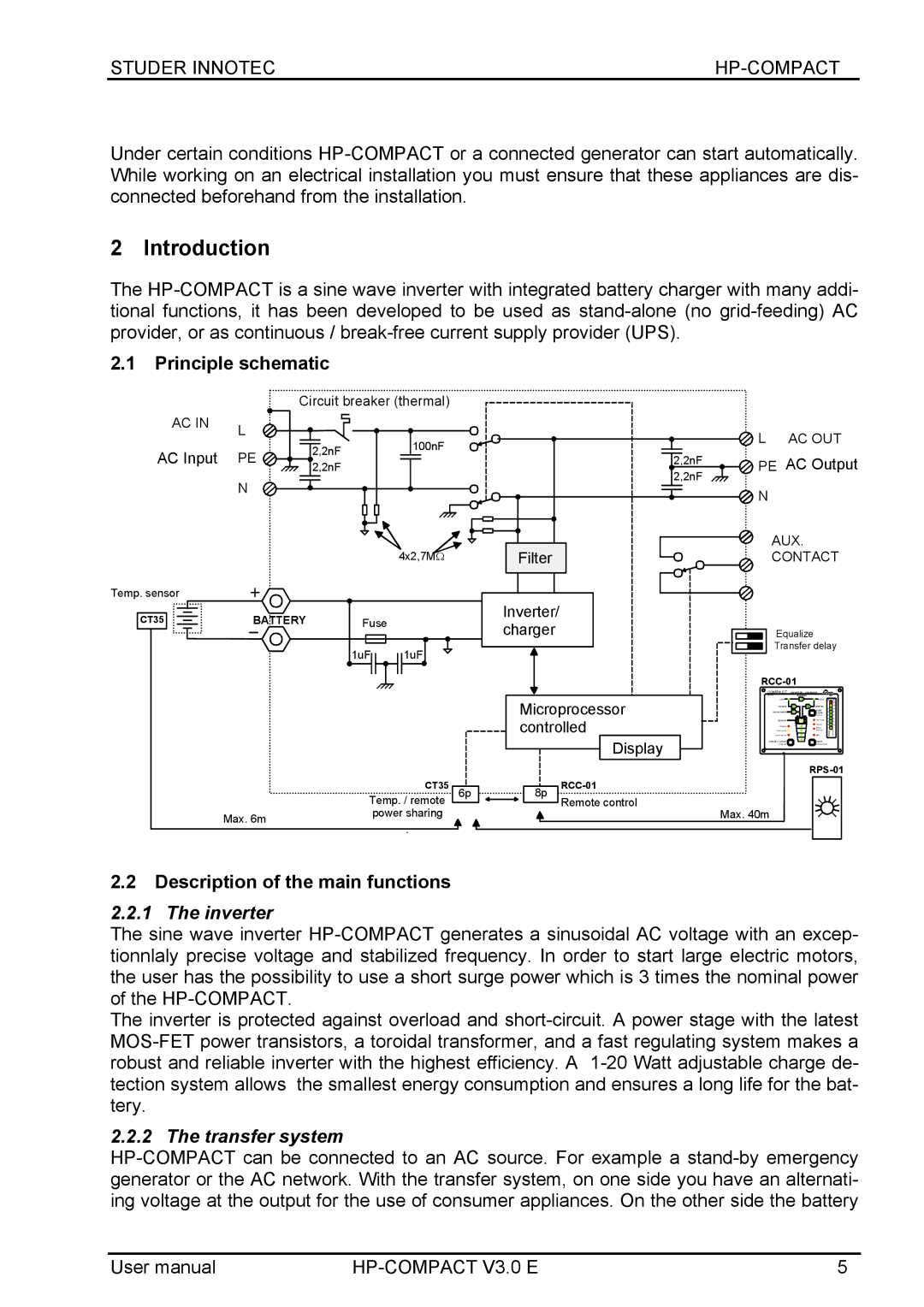 Studer Innotec HPC7048, HPC2512, HPC4024, HPC5048 user manual Introduction 