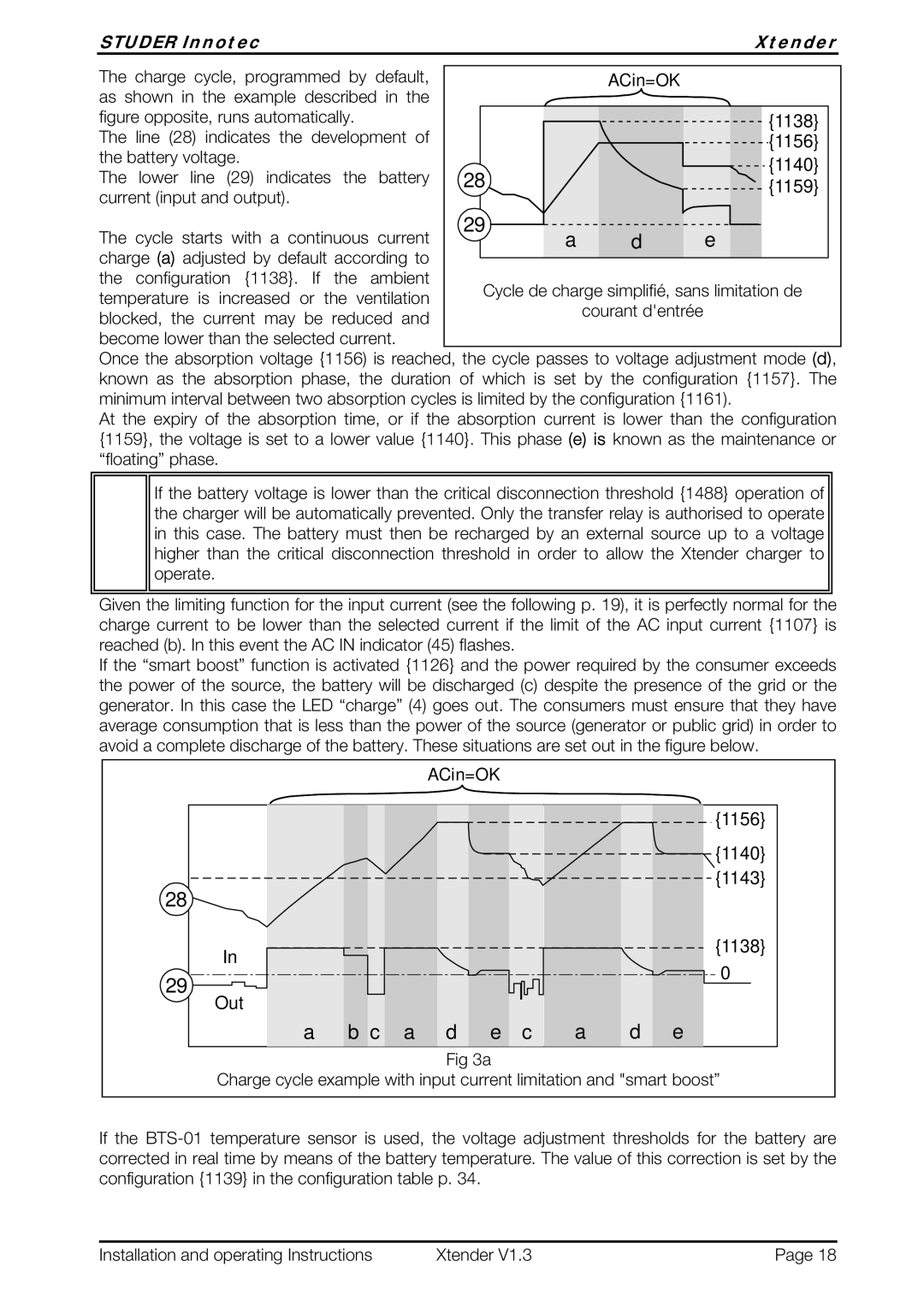 Studer Innotec XTH 6000-48, XTH 8000-48, XTH 5000-24 operating instructions Temperature is increased or the ventilation 