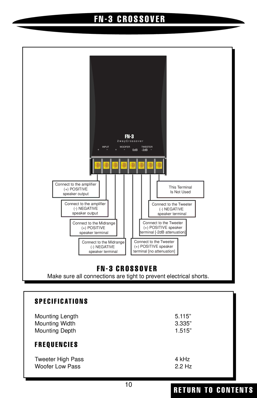 Studio RTA Component Speaker warranty C R O S S O V E R 