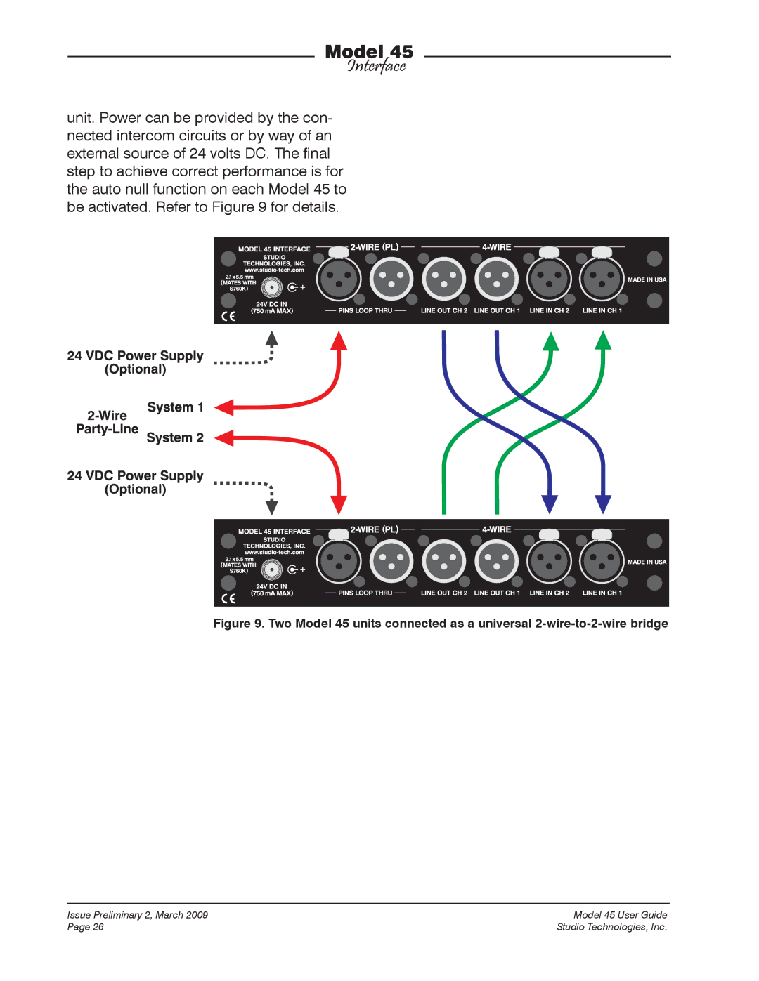 StudioTech M45-00151 manual Issue Preliminary 2, March Model 45 User Guide 