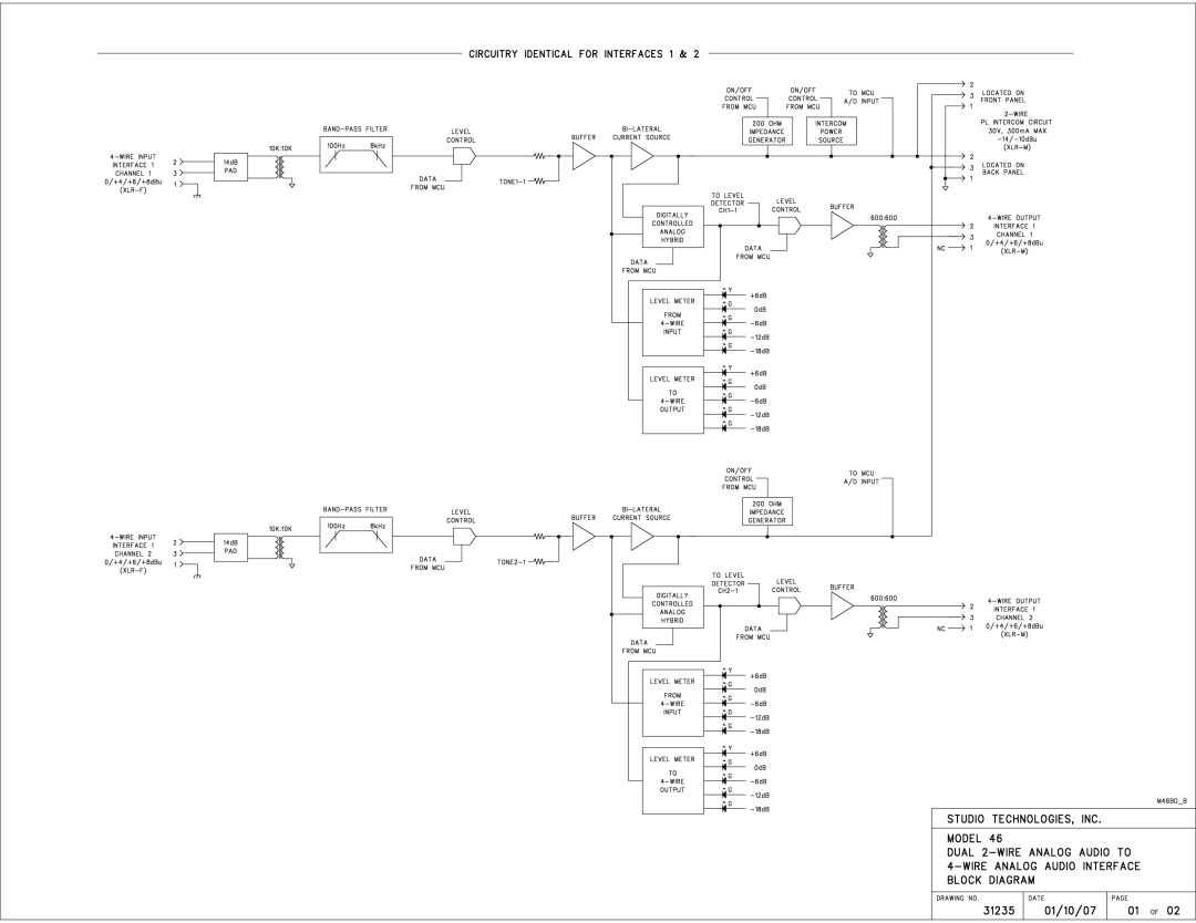 StudioTech M46-00180 manual 