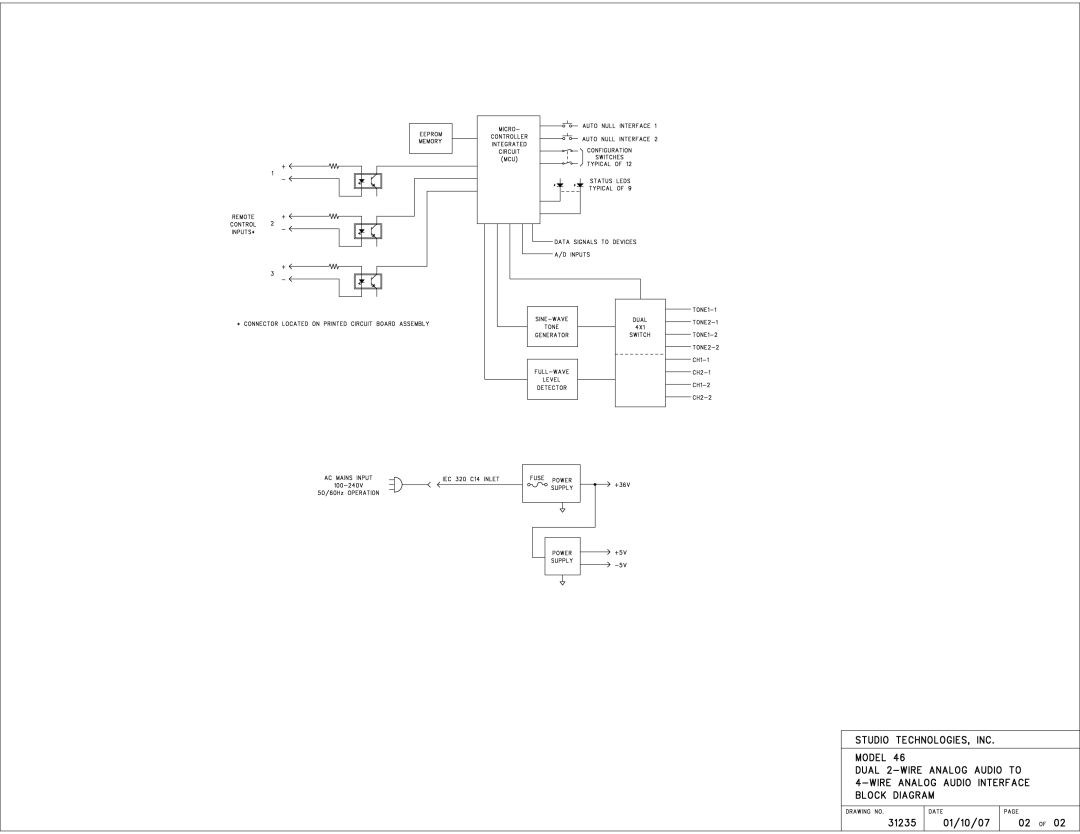 StudioTech M46-00180 manual 