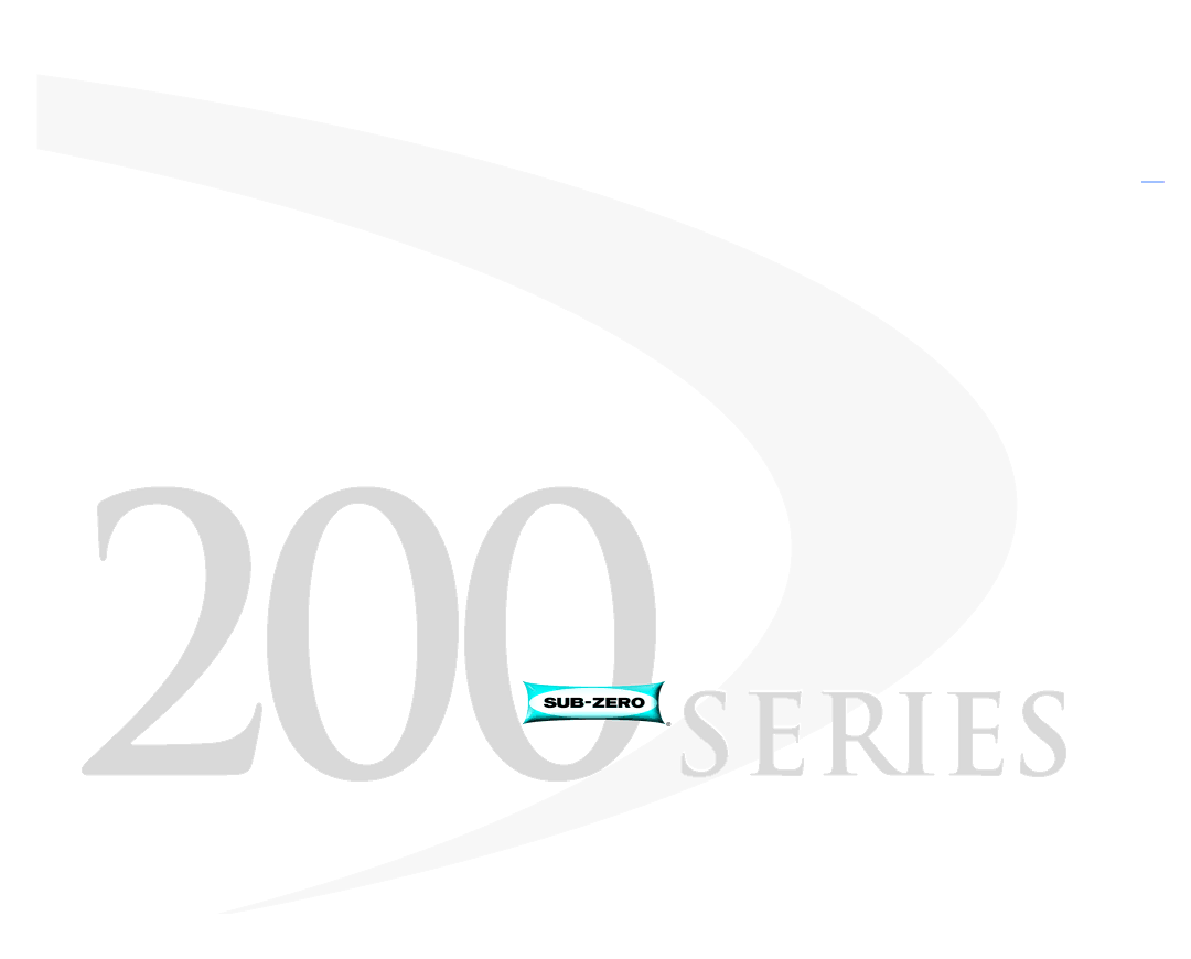 Sub-Zero 200 Series manual 