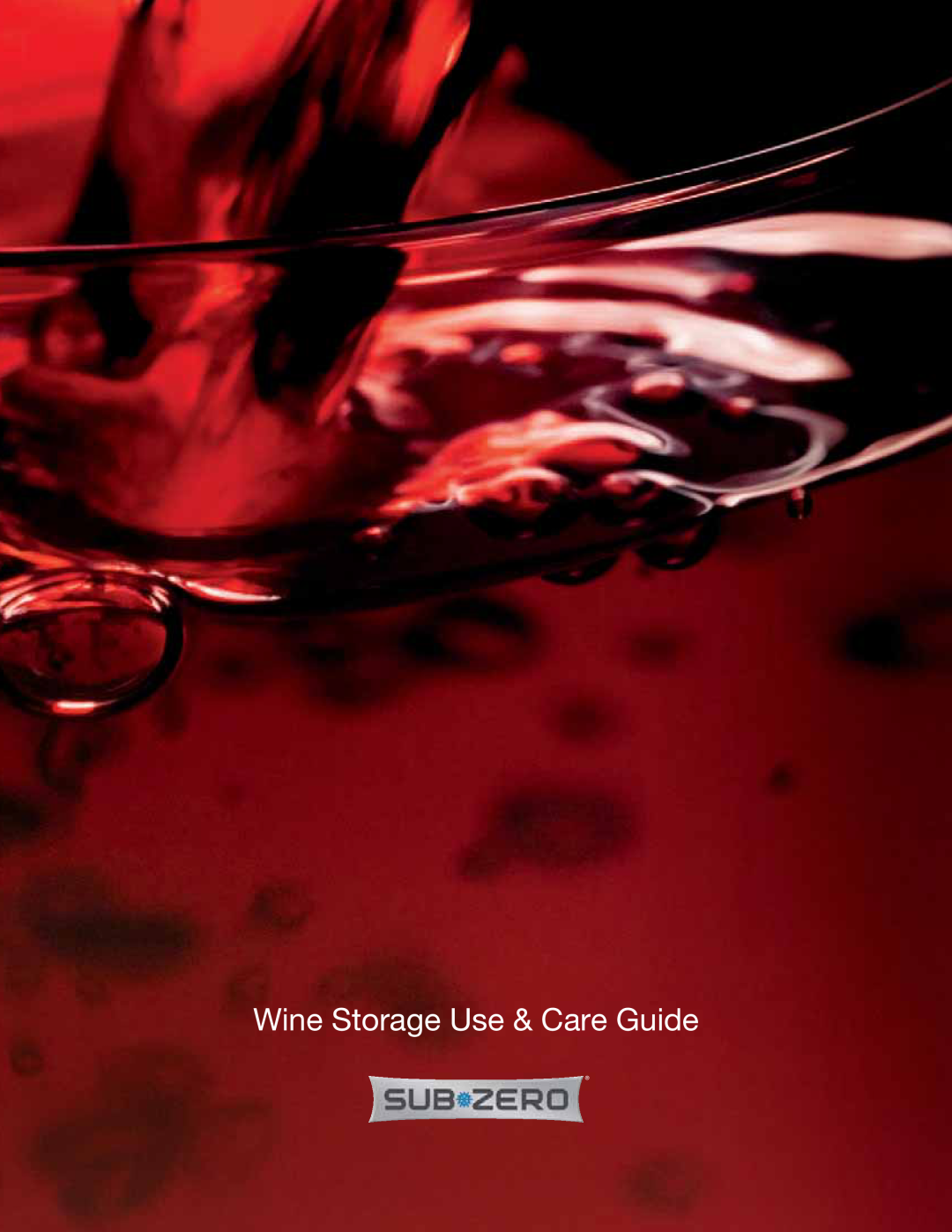 Sub-Zero 427RGLH manual Wine Storage Use & Care Guide 