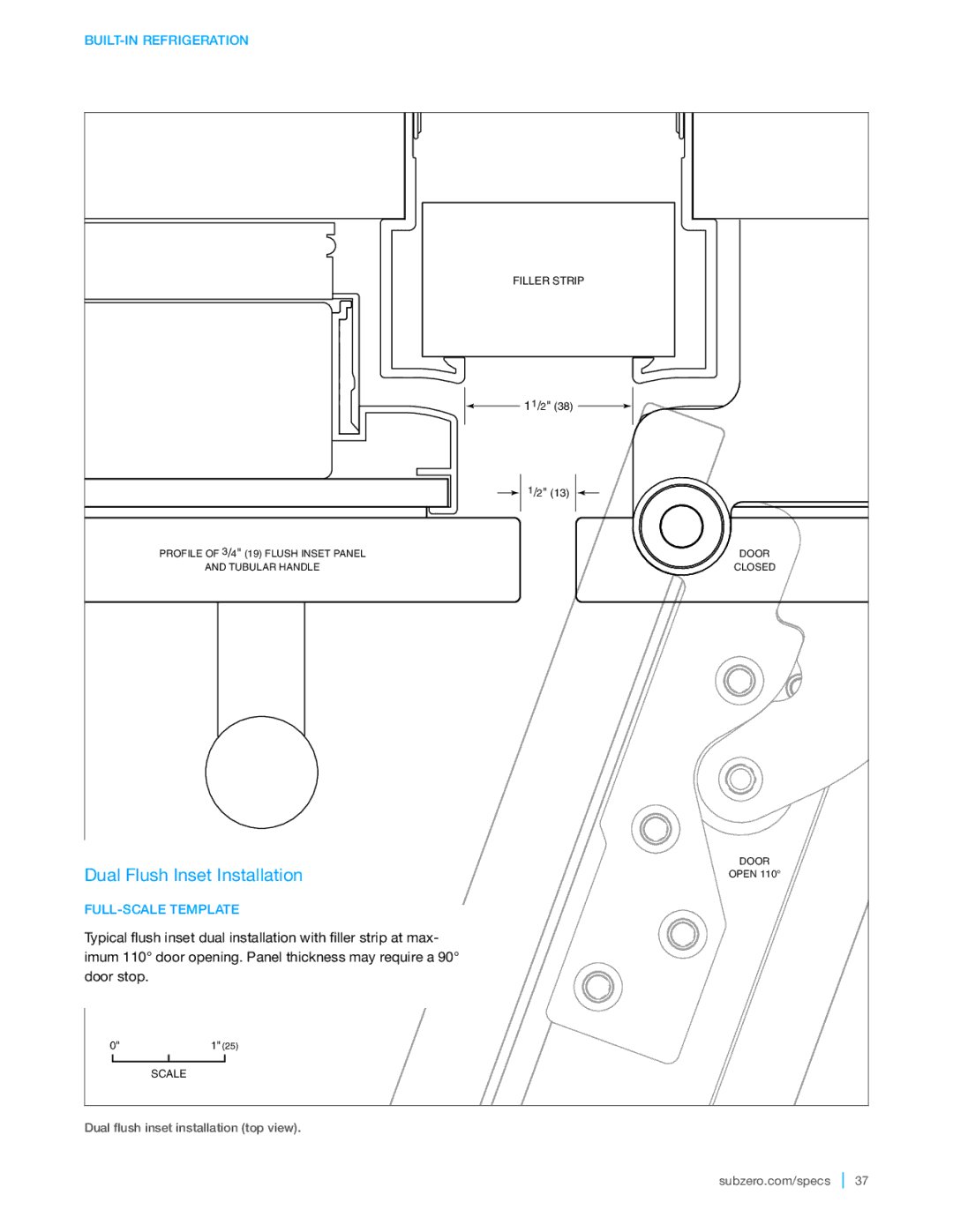 Sub-Zero BI-42SD, BI-36F, BI-48SD, BI-42UFD, BI-36UFD, BI-36UG, BI-36RG, BI-36S, BI-30UG Dual Flush Inset Installation 