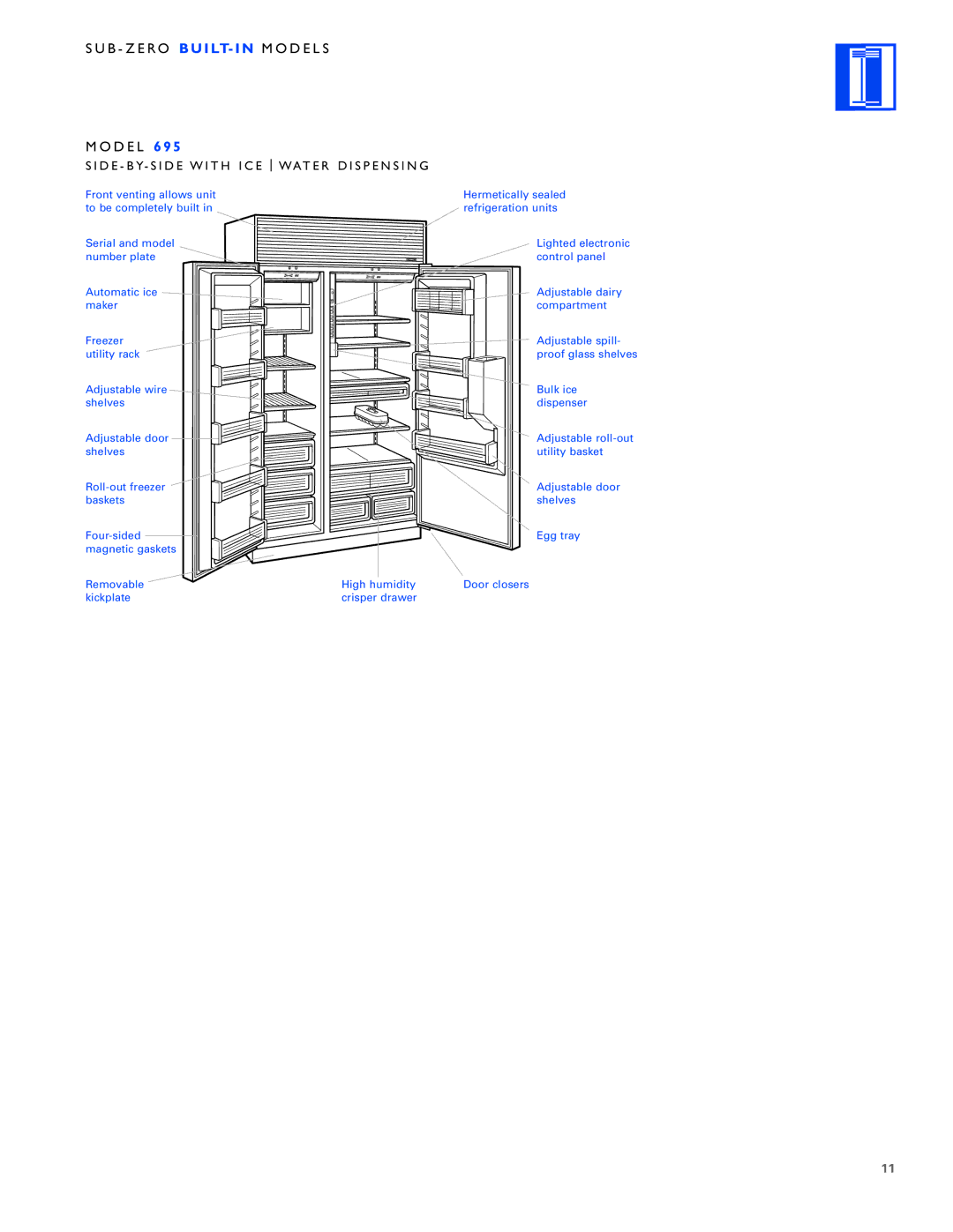 Sub-Zero Built-In Refrigeration manual E Wat E R D I S P E N S I N G 