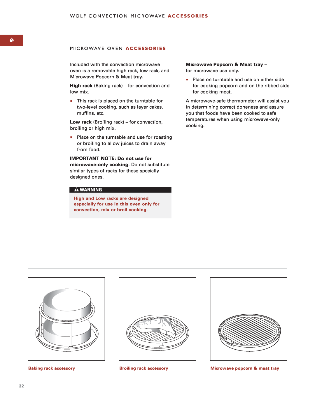 Sub-Zero Convection Microwave Oven manual Microwave Popcorn & Meat tray, IMPORTANT NOTE Do not use for 