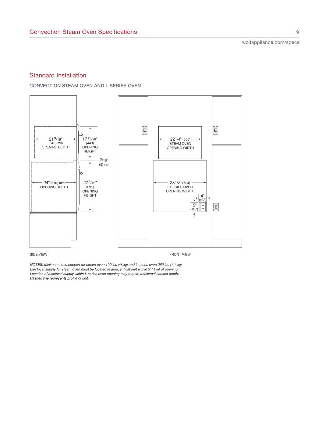 Sub-Zero CSO24 manual Convection Steam Oven and L Series Oven 