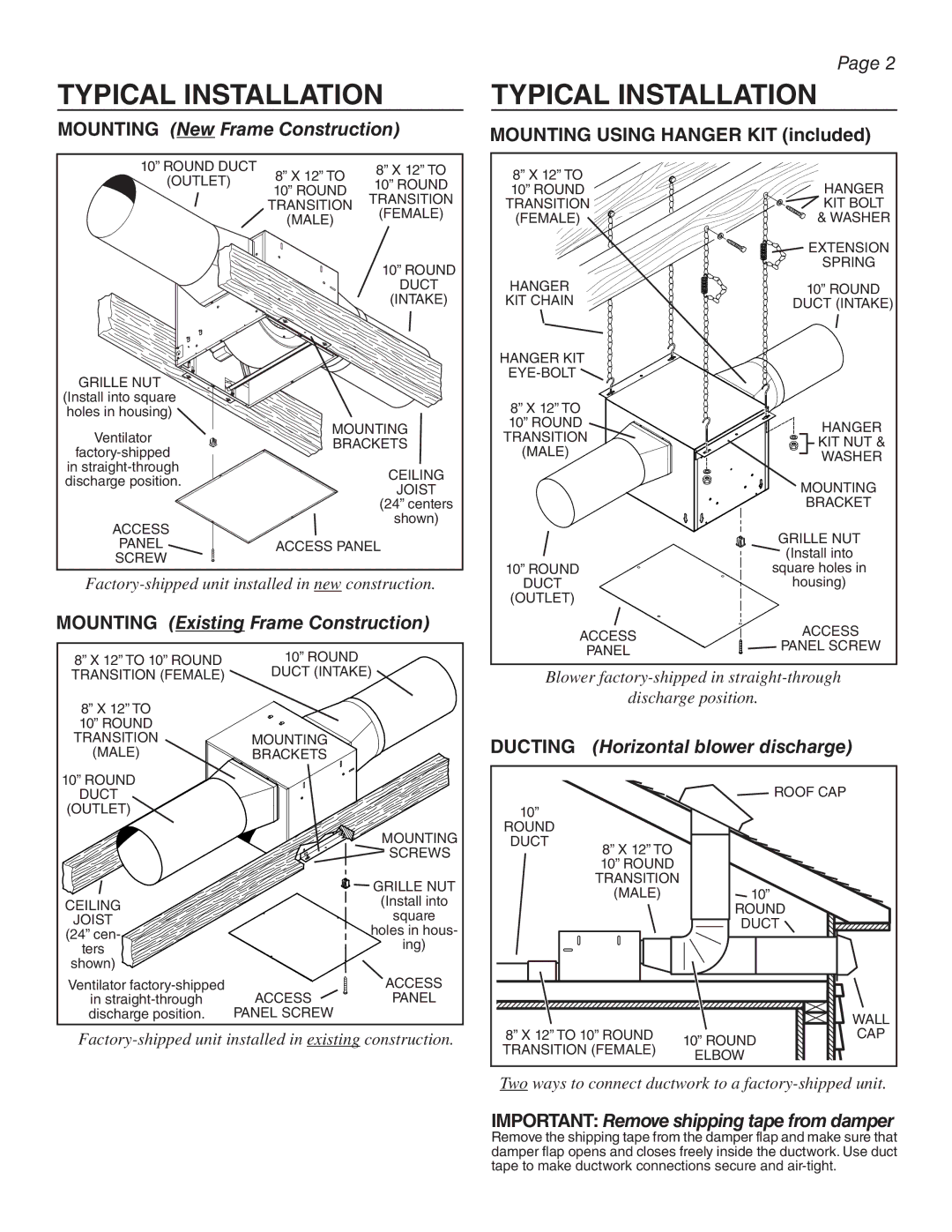 Sub-Zero W362210-482210, CTWH36, IH4227, CTWH30, W302718, 808331 manual Factory-shipped unit installed in existing construction 