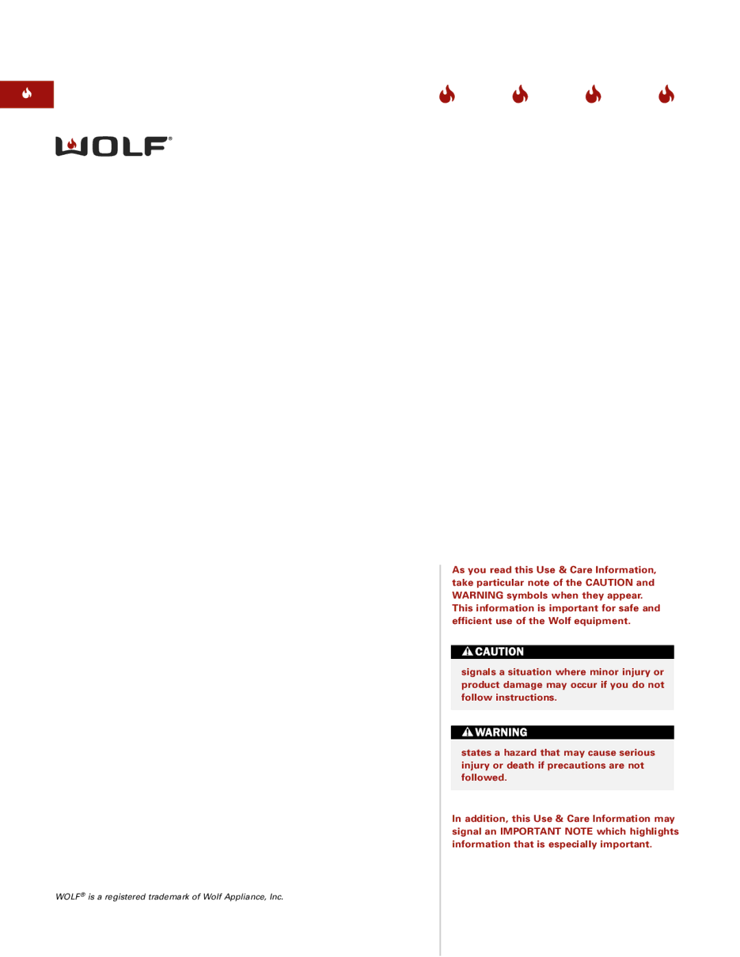 Sub-Zero Downdraft Ventilation manual Wolf is a registered trademark of Wolf Appliance, Inc 