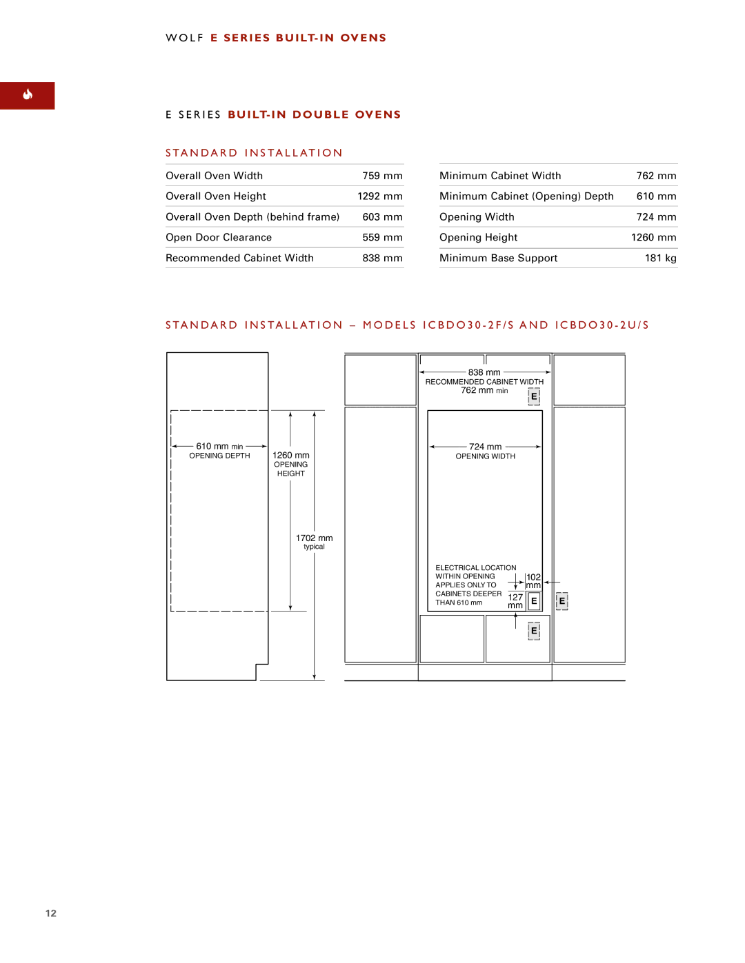 Sub-Zero E SERIES manual 1702 mm 