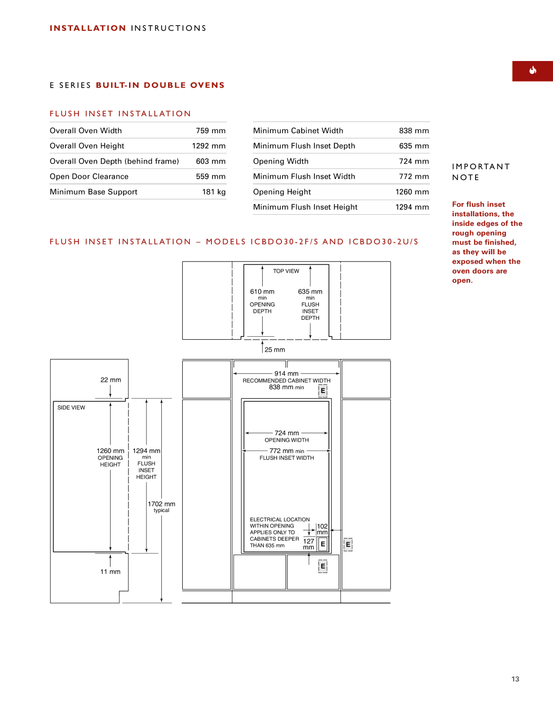 Sub-Zero E SERIES manual Oven doors are open 