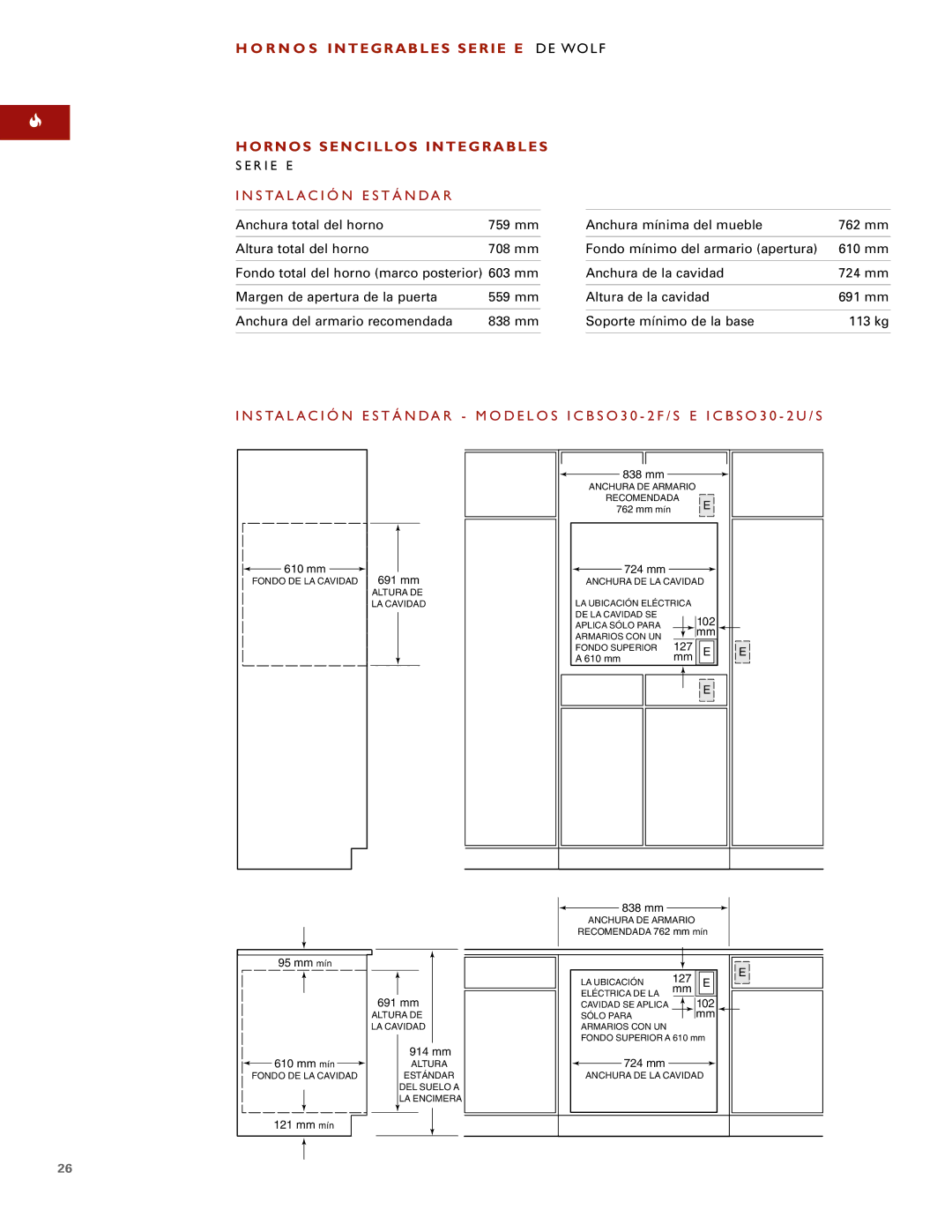 Sub-Zero E SERIES manual 724 mm 