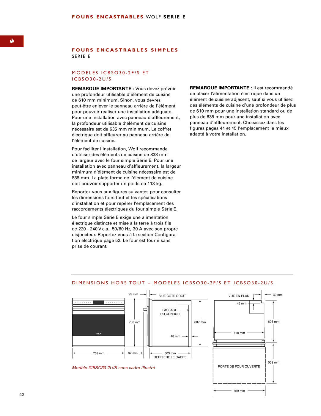 Sub-Zero E SERIES manual Serie E, D E L E S I C B S O 3 0 2 F / S E T B S O 3 0 2 U / S 