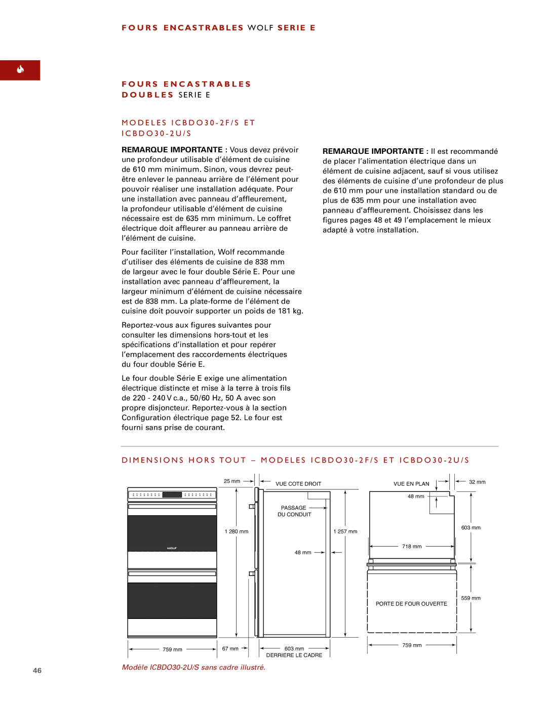 Sub-Zero E SERIES manual D E L E S I C B D O 3 0 2 F / S E T B D O 3 0 2 U / S 