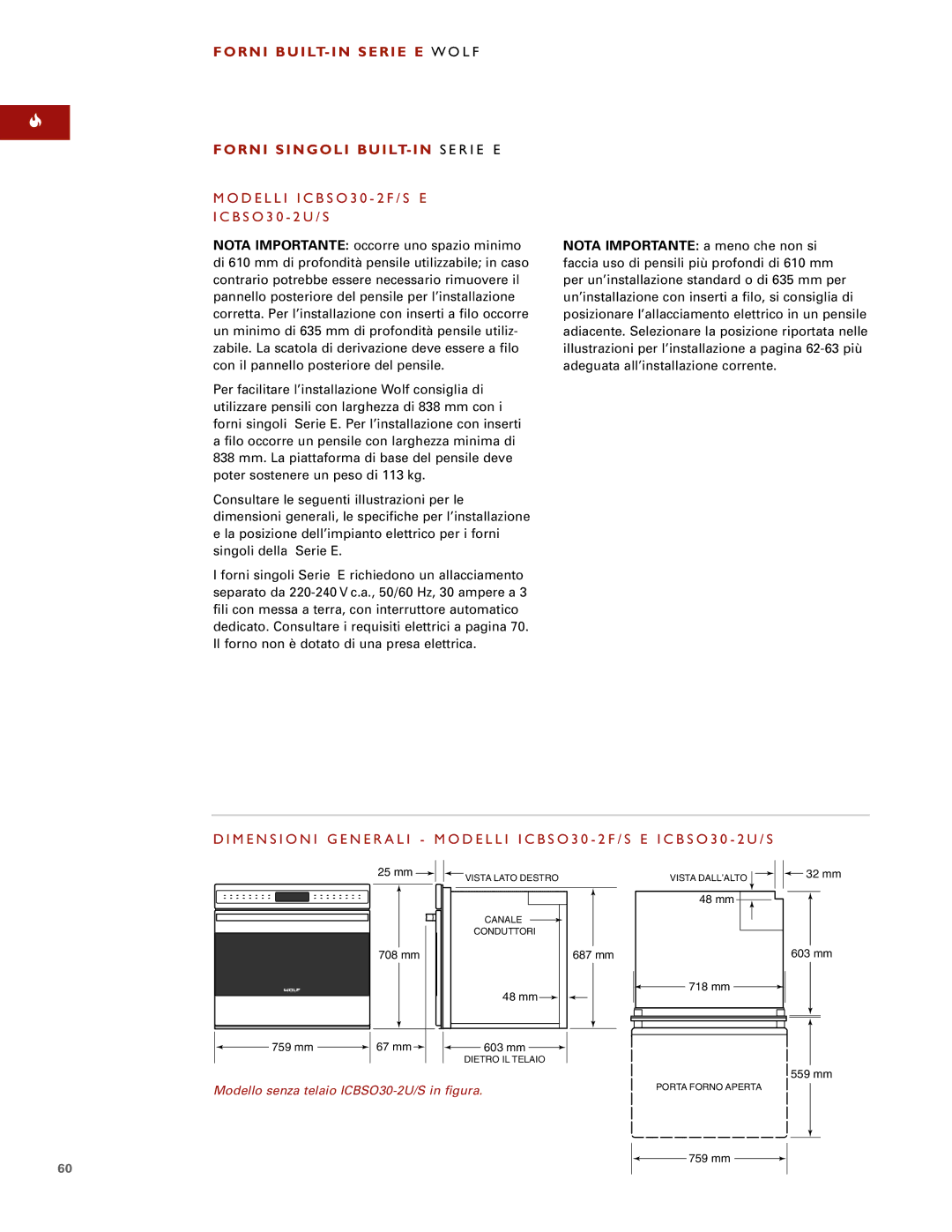 Sub-Zero E SERIES manual D E L L I I C B S O 3 0 2 F / S E B S O 3 0 2 U / S 