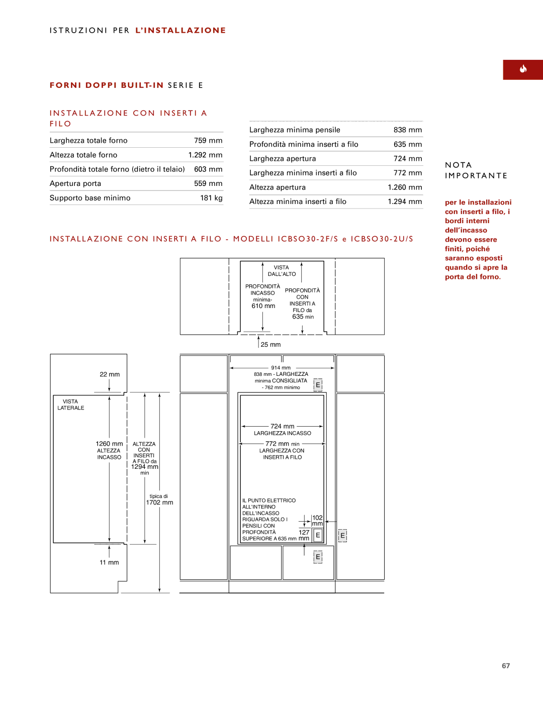 Sub-Zero E SERIES manual 1294 mm 