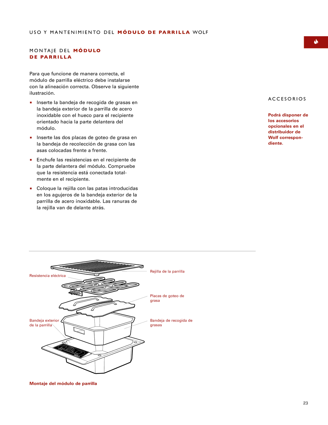 Sub-Zero ICBIG15/S manual DE Parrill a, ACC E S or IO S 