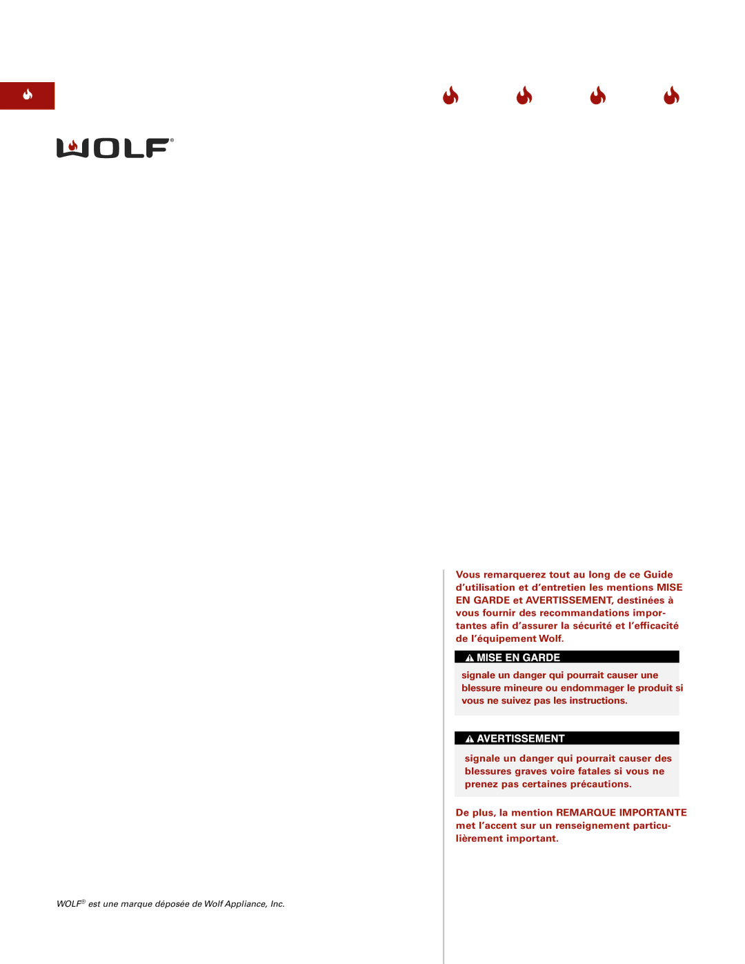 Sub-Zero ICBIG15/S manual Wolf est une marque déposée de Wolf Appliance, Inc 