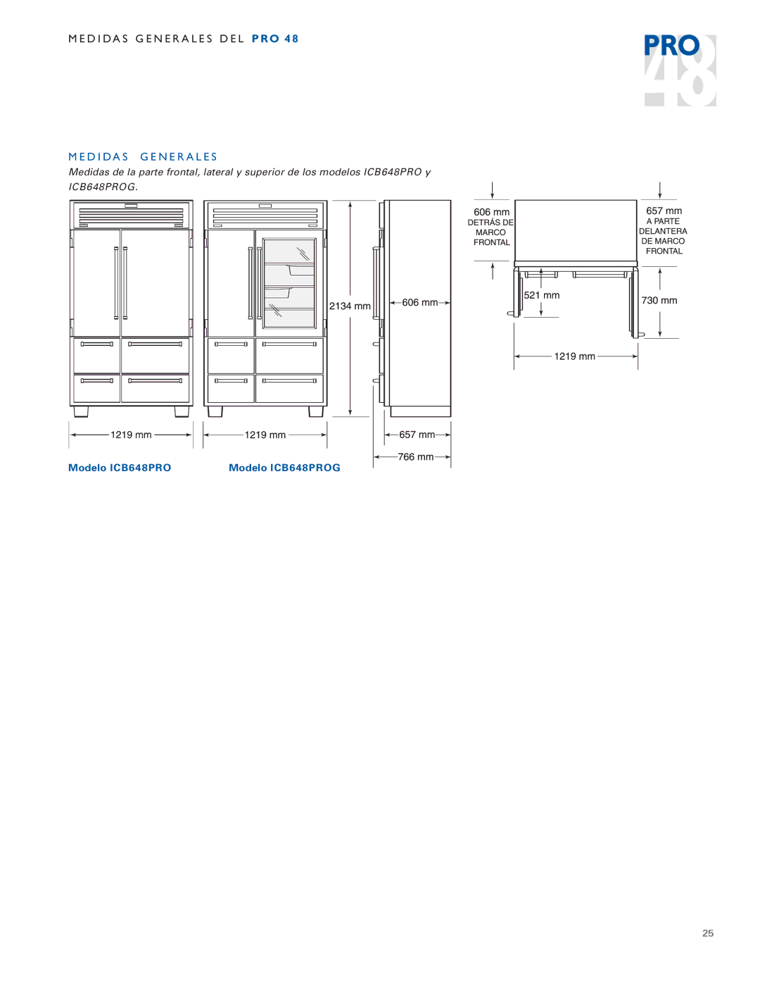 Sub-Zero PRO 48 installation instructions D I D a S G E N E R a L E S 